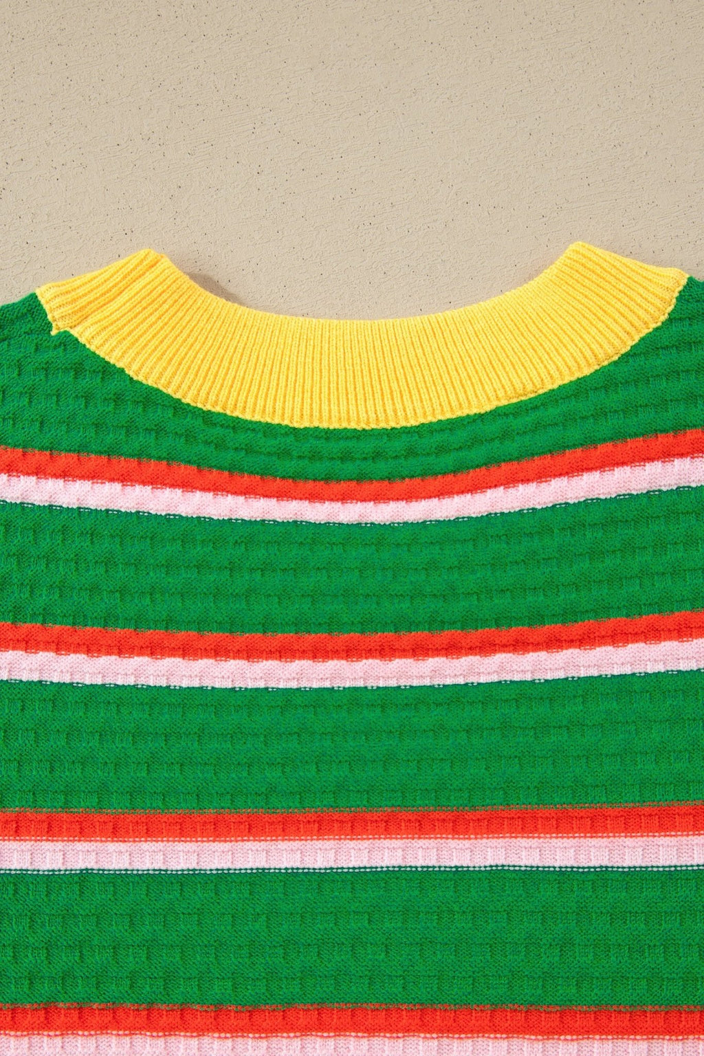 Stripe Colorblock Trim 3/4 Sleeve Sweater Top - Rooted & Reckless Co.