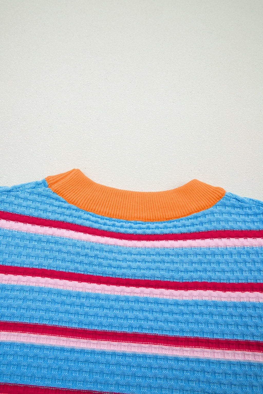 Stripe Colorblock Trim 3/4 Sleeve Sweater Top - Rooted & Reckless Co.