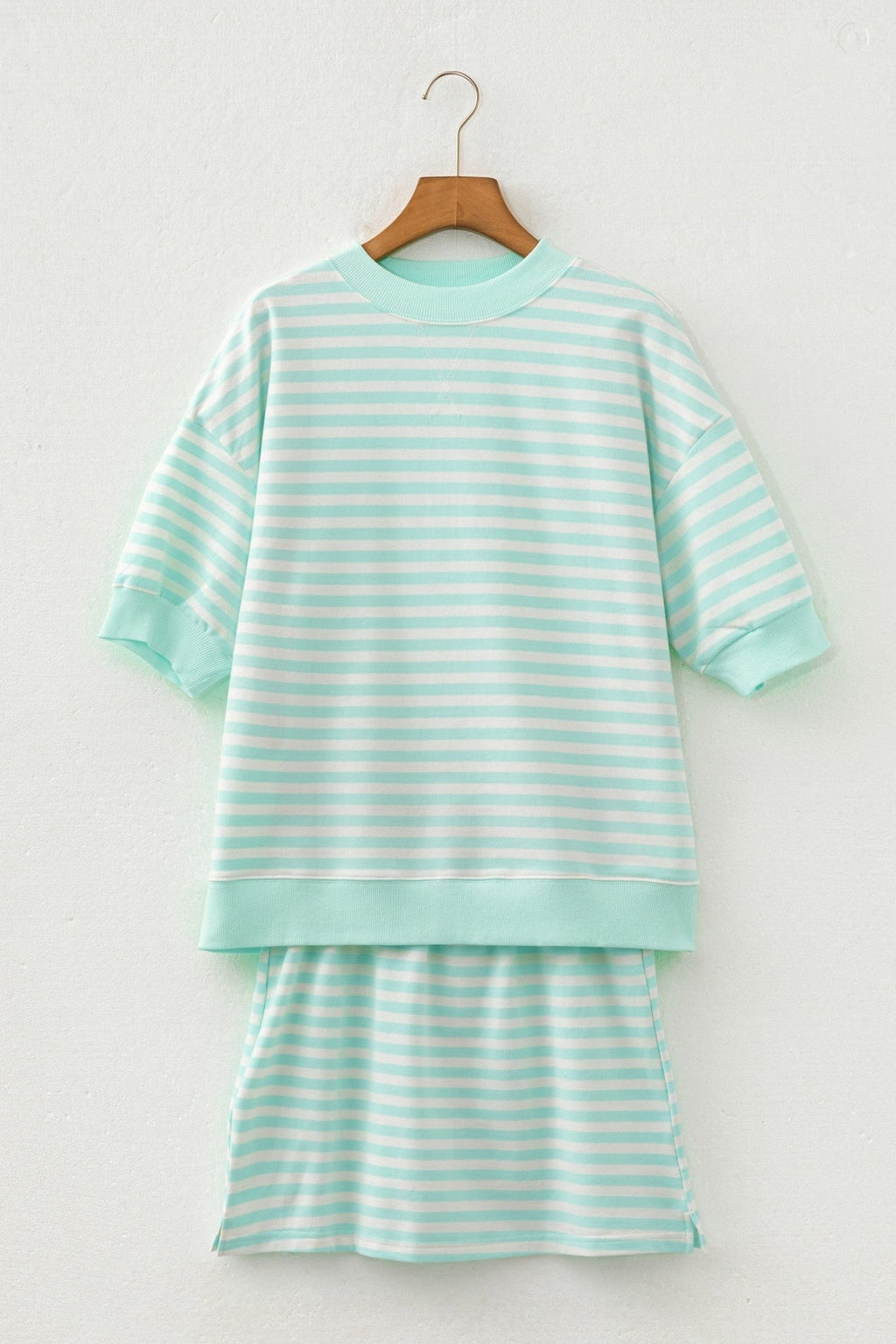 Stripe Colorblock Trim 3/4 Sleeve Top & Mini Skort Sets - Rooted & Reckless Co.