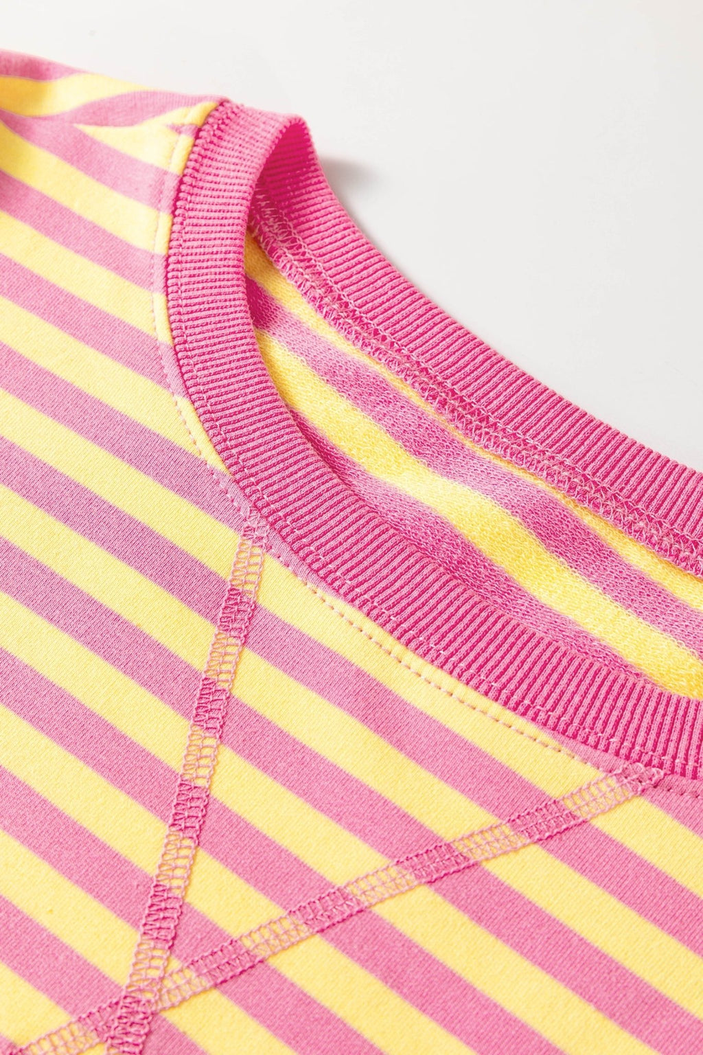 Stripe Colorblock Trim Long Sleeve Top & Shorts Set - Rooted & Reckless Co.