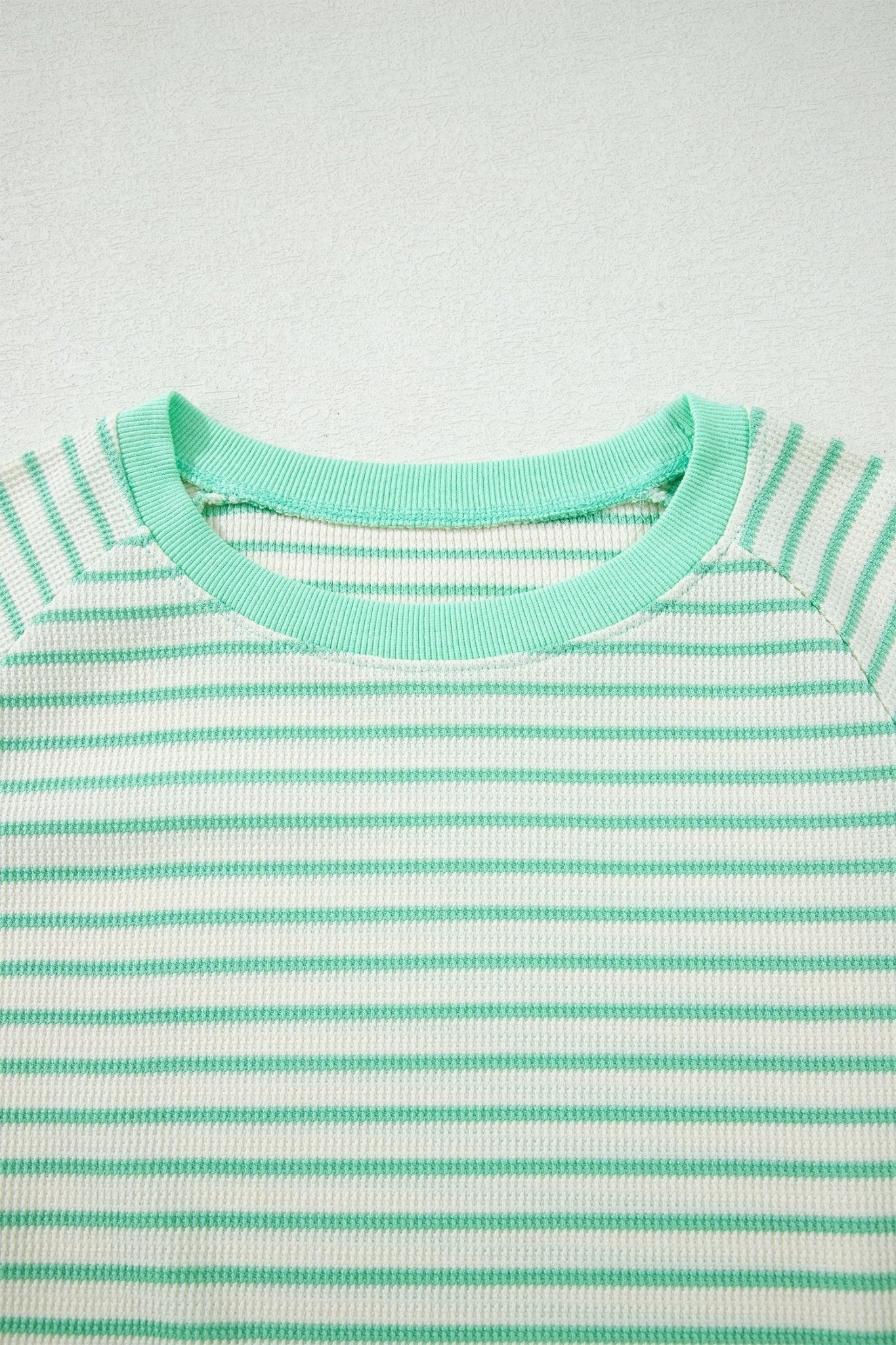 Stripe Colorblock Trim Round Neck Short Sleeve Tee - Rooted & Reckless Co.