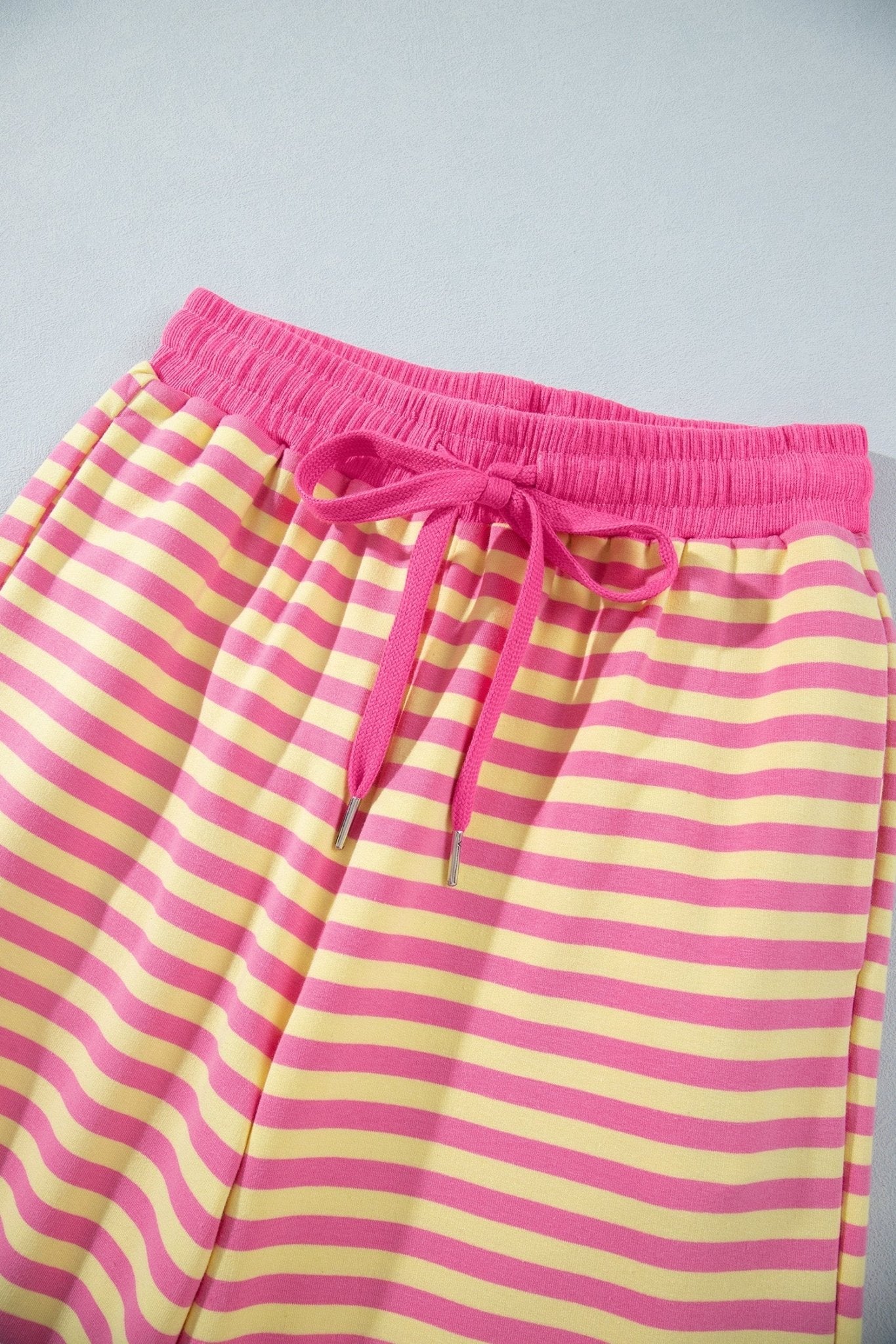 Stripe Colorblock Trim Short Sleeve Tee and Pants Set - Rooted & Reckless Co.