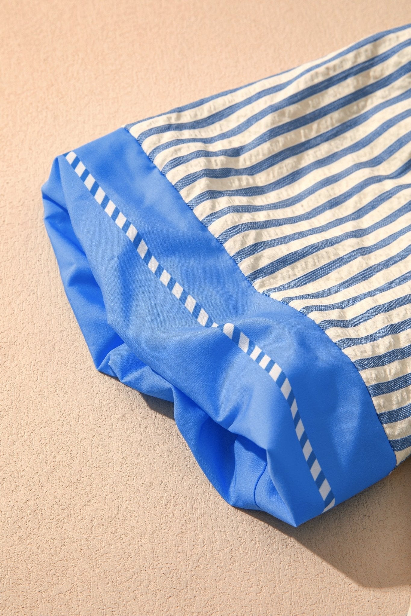 Stripe Colorblock V-Neck Short Sleeve Blouse - Rooted & Reckless Co.