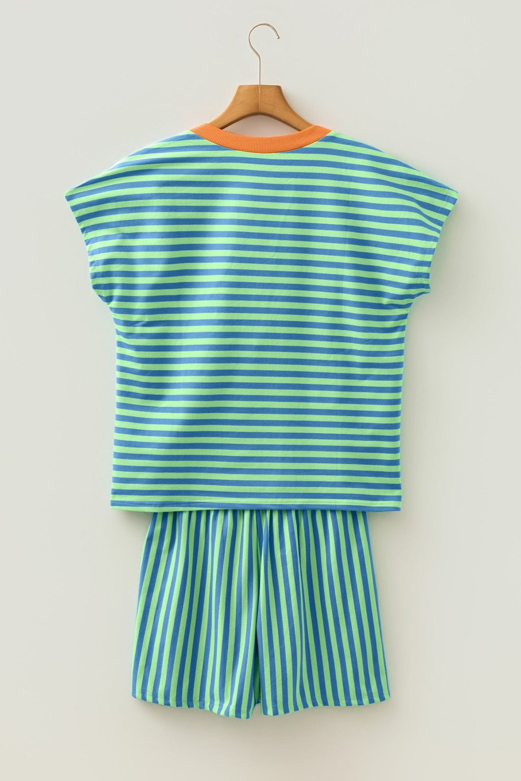 Stripe Colorblock V-Neck Tee & Drawstring Short Set - Rooted & Reckless Co.