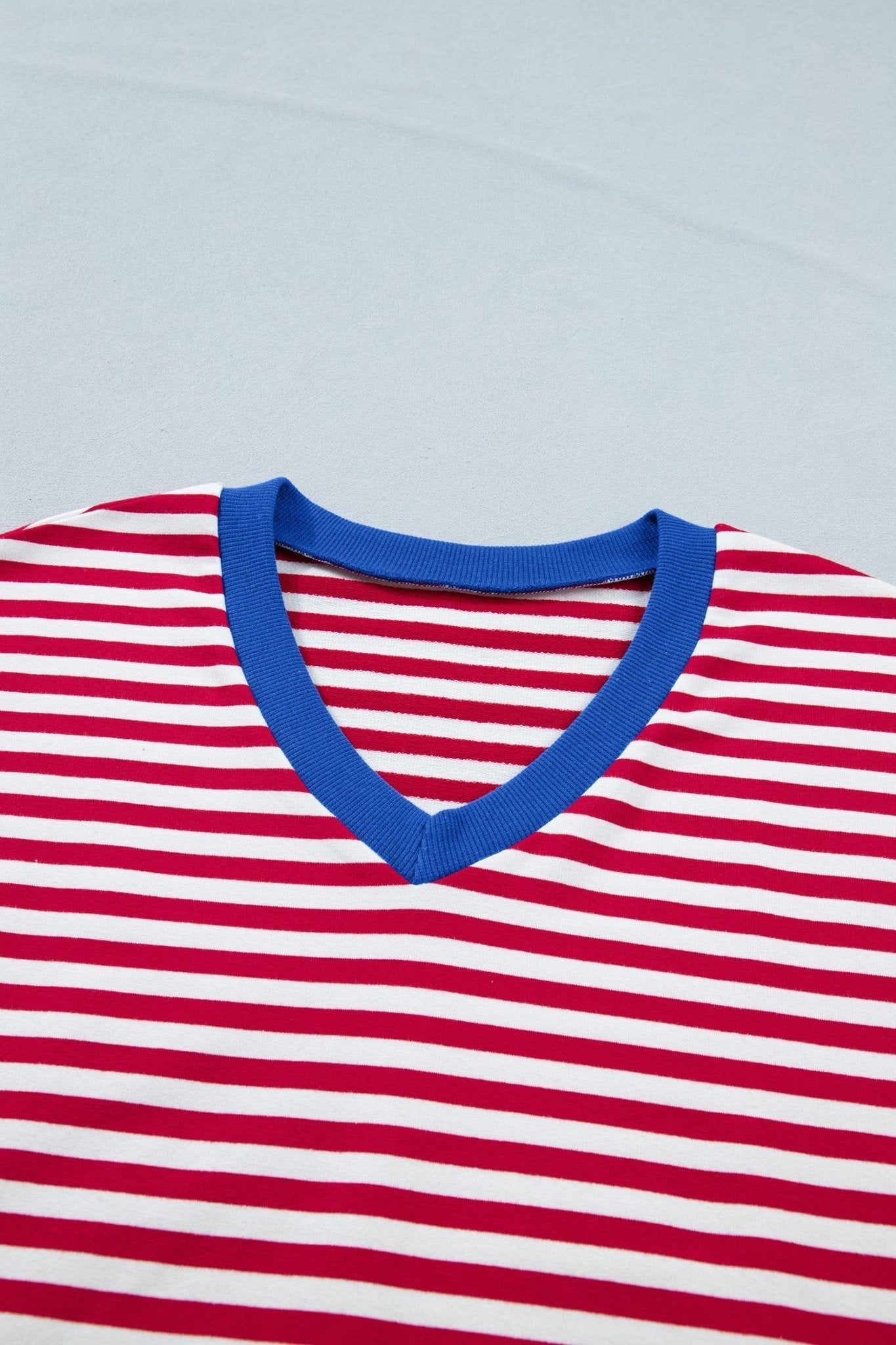 Stripe Colorblock V-Neck Tee & Drawstring Short Set - Rooted & Reckless Co.