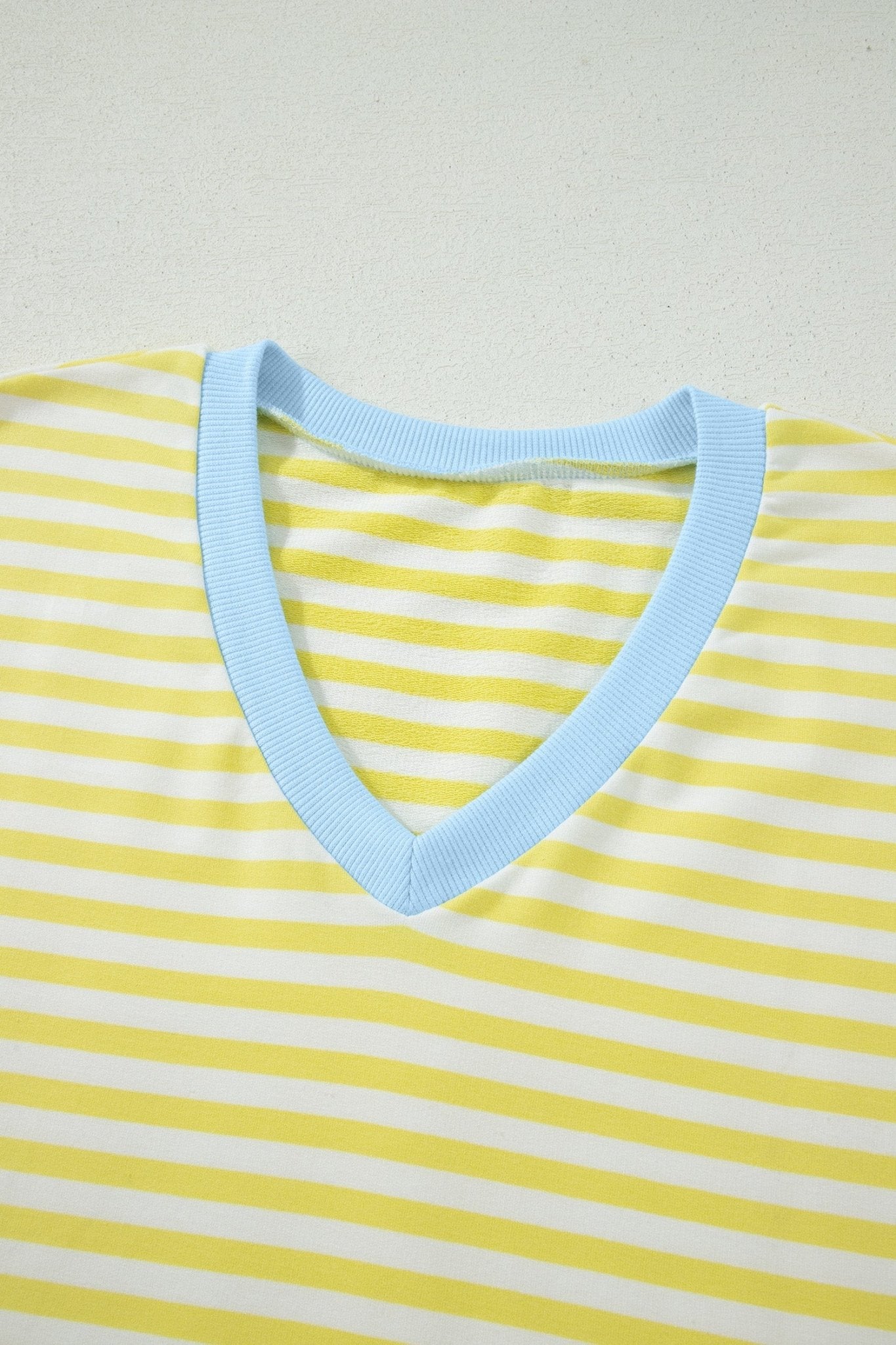 Stripe Colorblock V-Neck Tee & Drawstring Short Set - Rooted & Reckless Co.