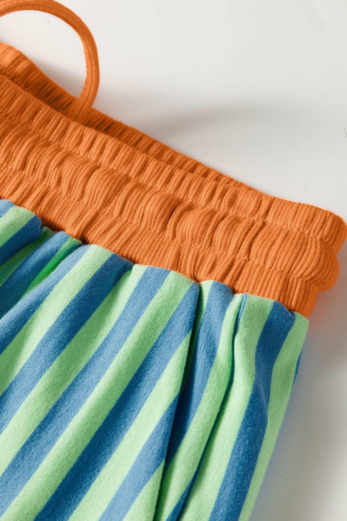 Stripe Colorblock V-Neck Tee & Drawstring Short Set - Rooted & Reckless Co.