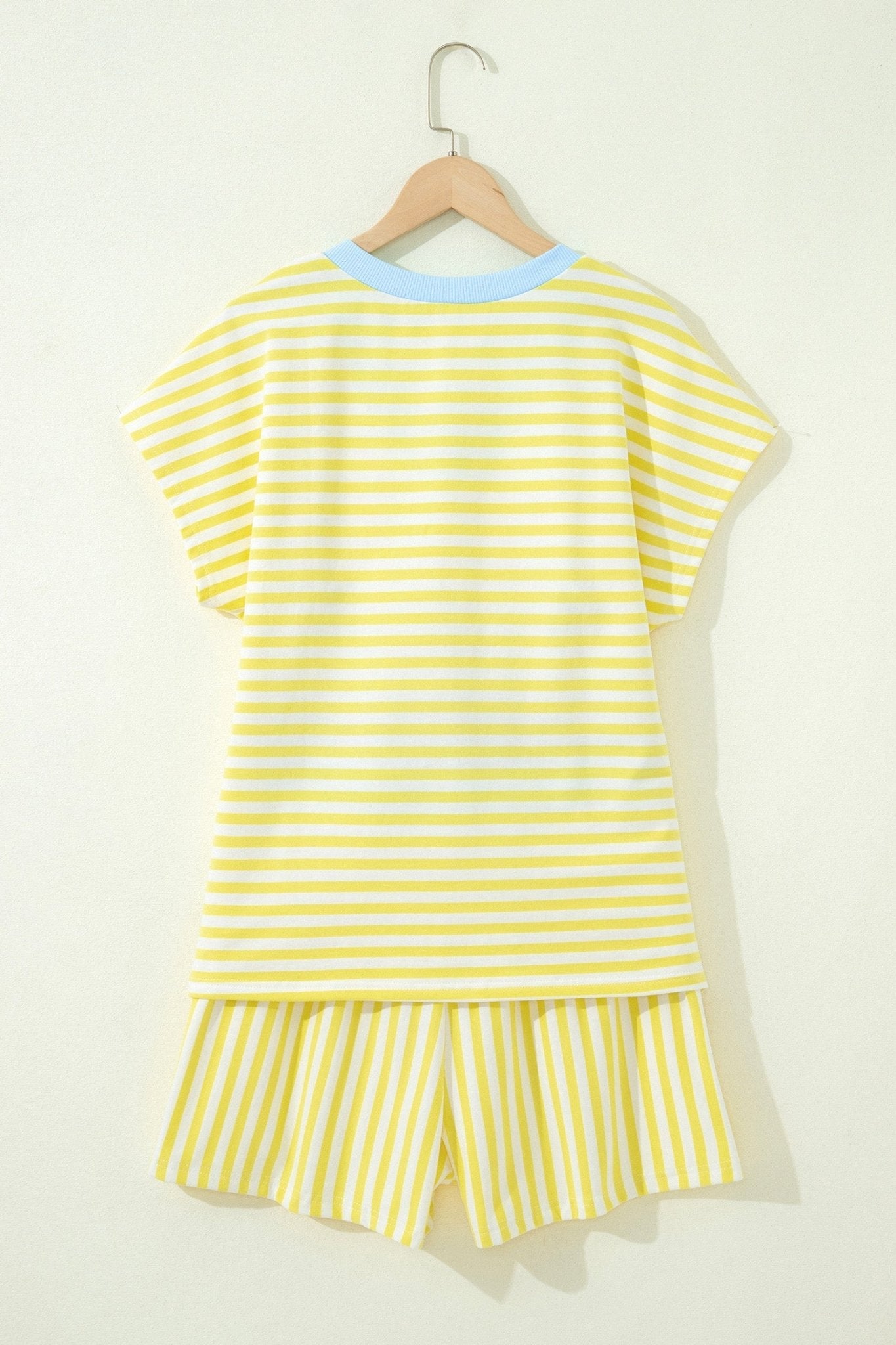 Stripe Colorblock V-Neck Tee & Drawstring Short Set - Rooted & Reckless Co.