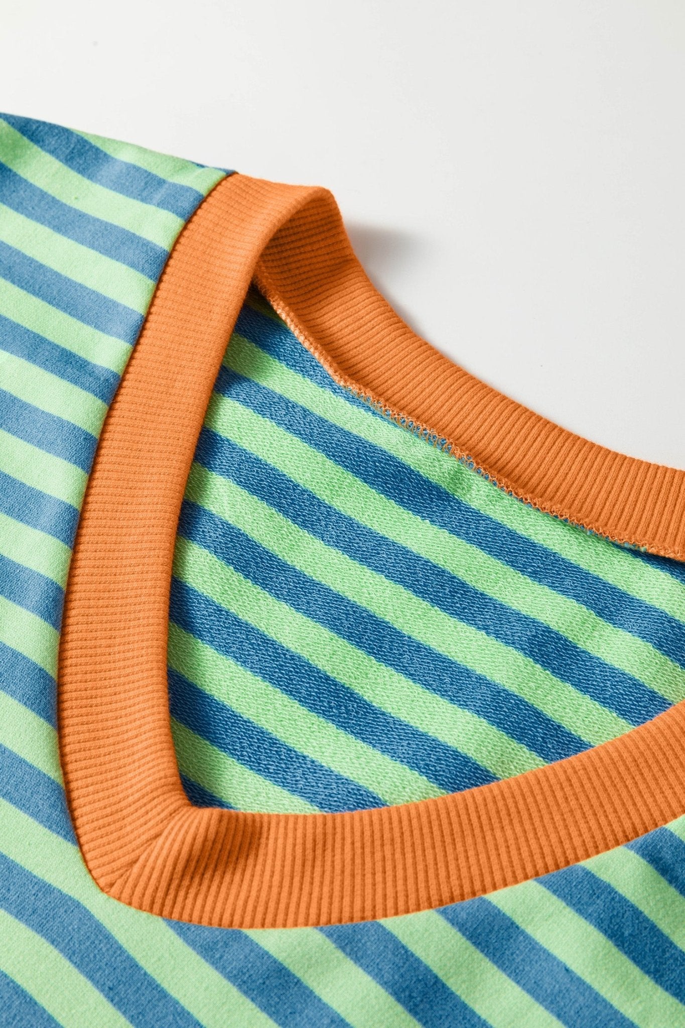 Stripe Colorblock V-Neck Tee & Drawstring Short Set - Rooted & Reckless Co.