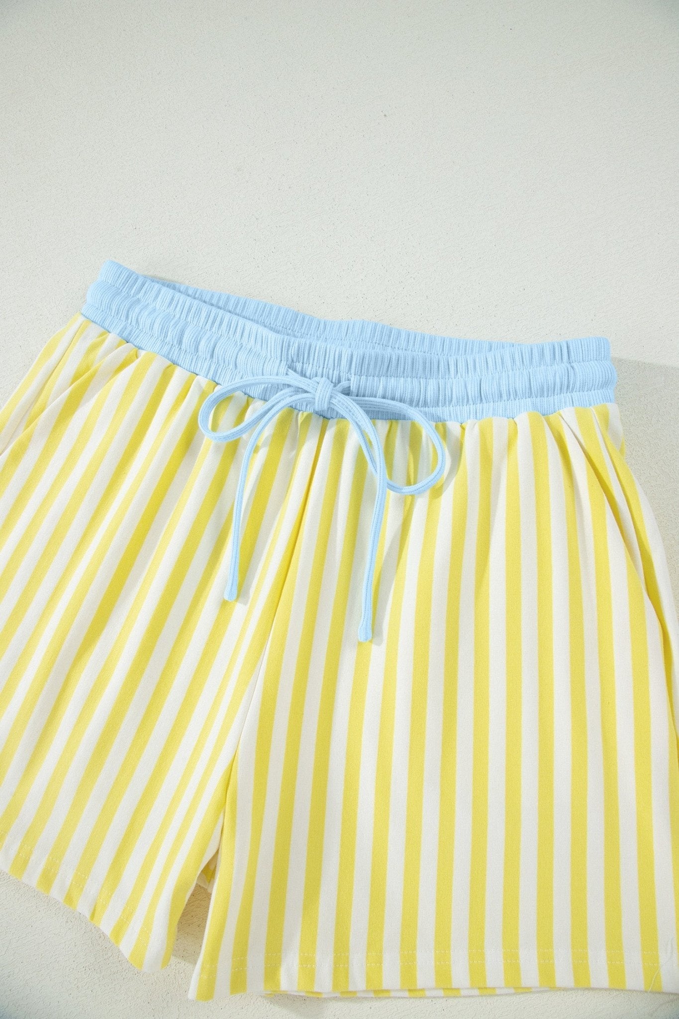 Stripe Colorblock V-Neck Tee & Drawstring Short Set - Rooted & Reckless Co.