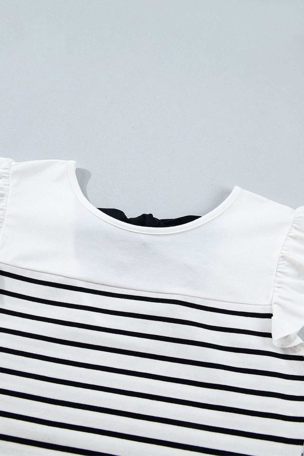 Stripe Contrast Bow Tie Back Ruffle Tank Top - Rooted & Reckless Co.