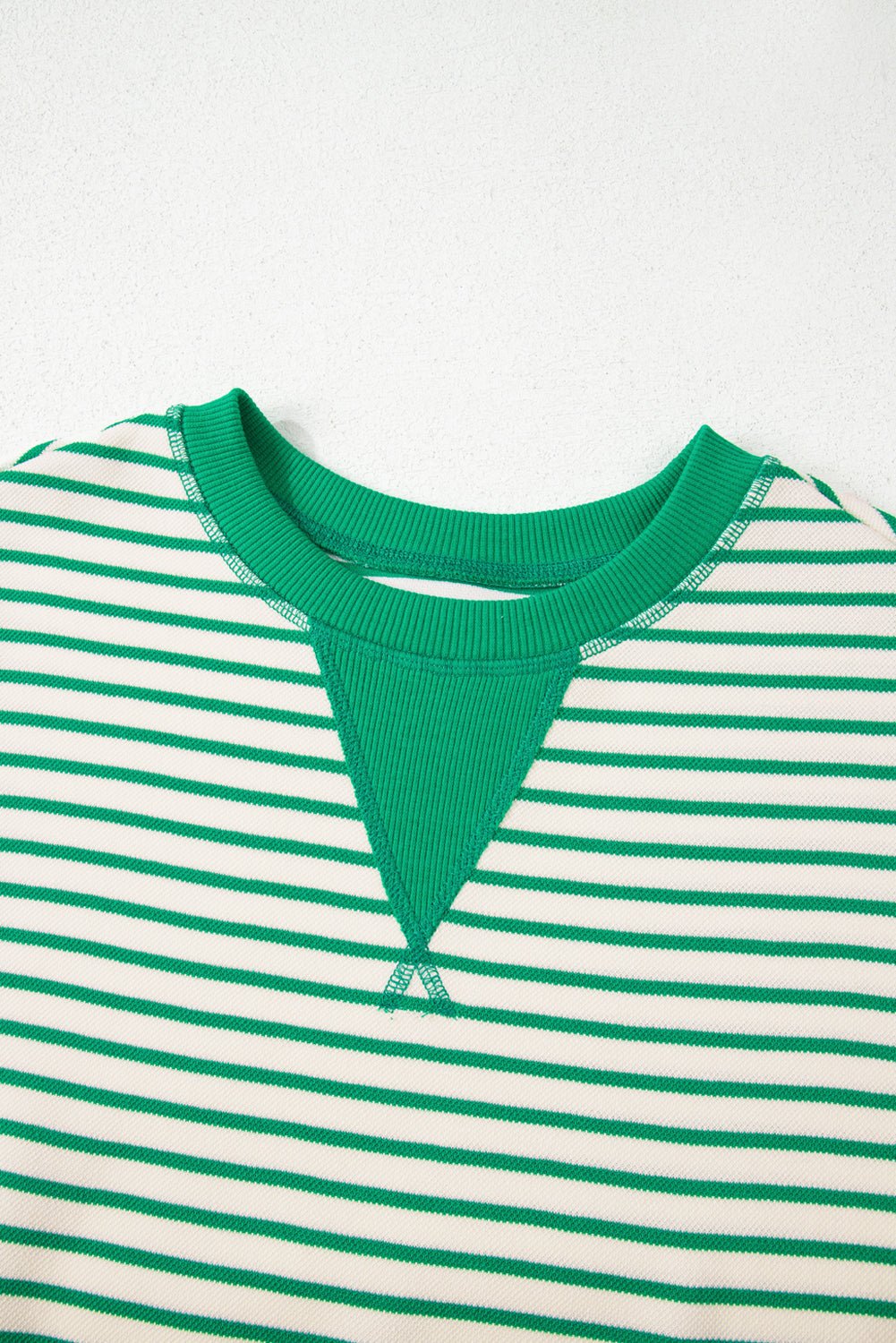 Stripe Contrast Detail Ruffle Short Sleeve Top - Rooted & Reckless Co.