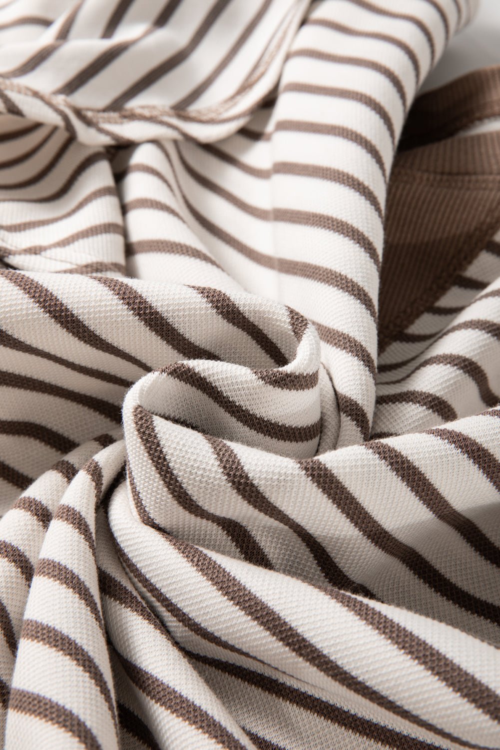 Stripe Contrast Detail Ruffle Short Sleeve Top - Rooted & Reckless Co.