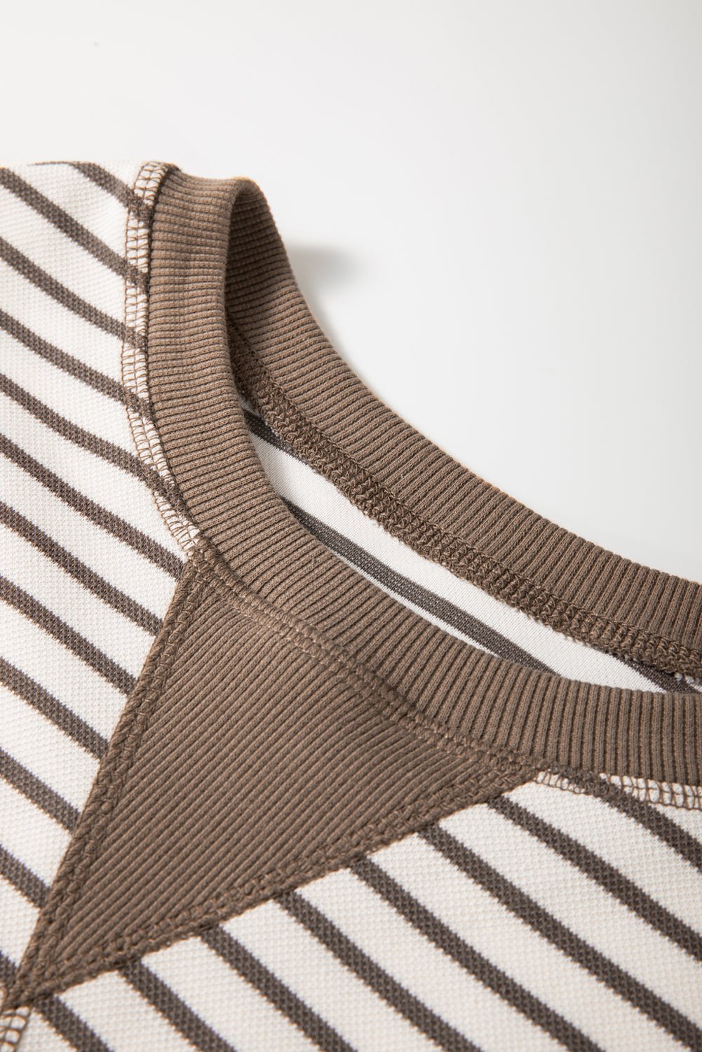 Stripe Contrast Detail Ruffle Short Sleeve Top - Rooted & Reckless Co.