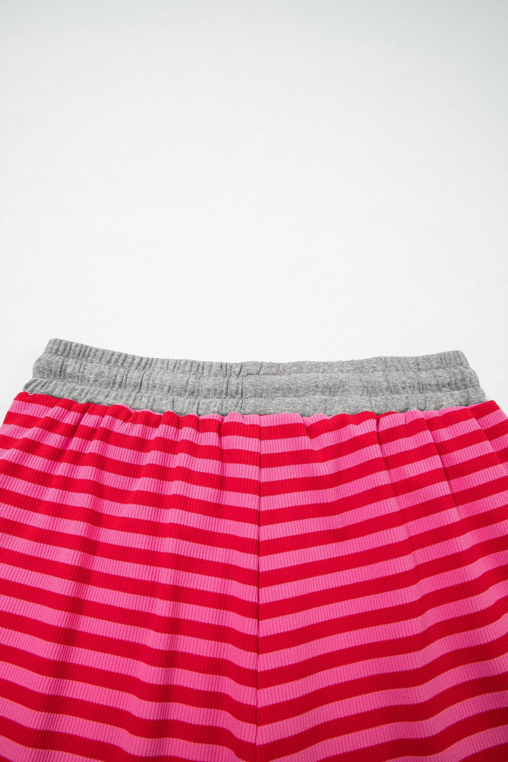 Stripe Contrast Elastic Waist Ribbed Shorts - Rooted & Reckless Co.