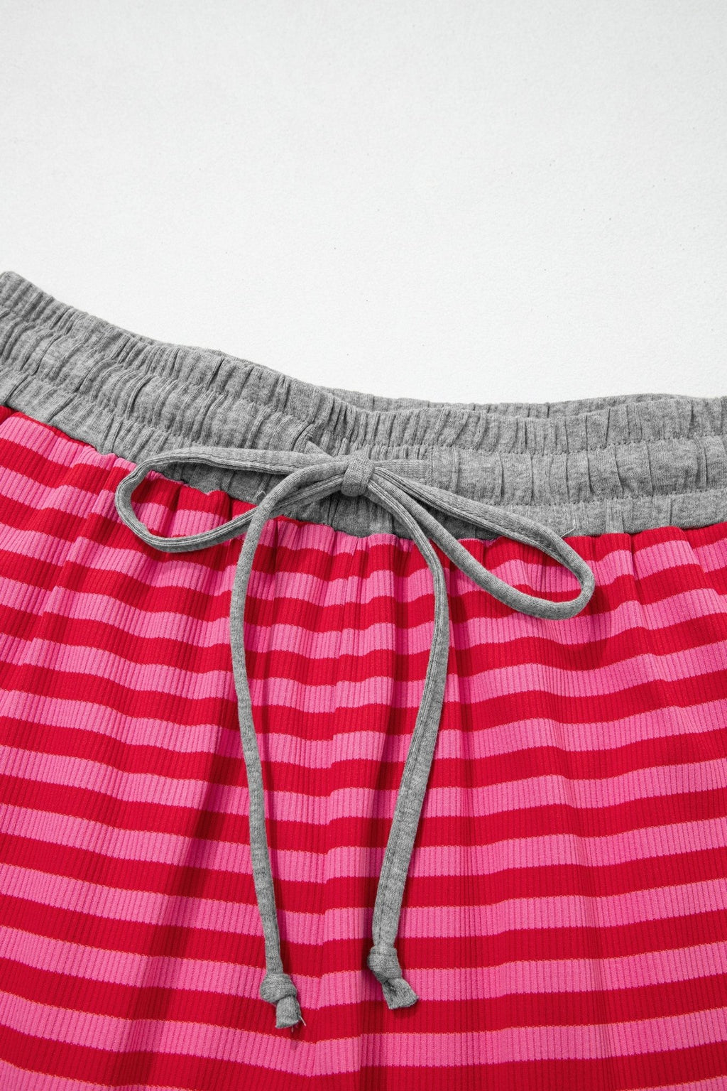Stripe Contrast Elastic Waist Ribbed Shorts - Rooted & Reckless Co.