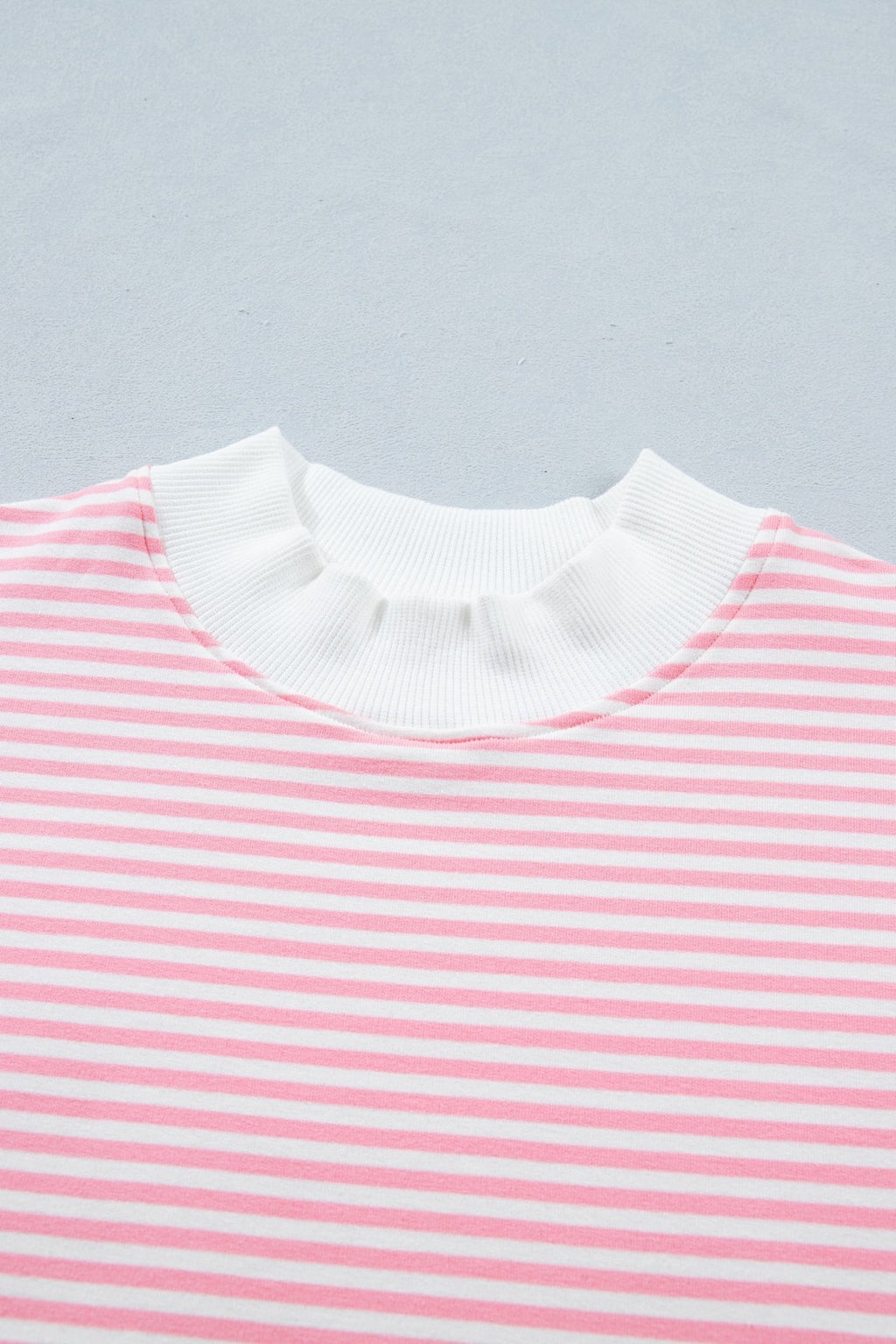 Stripe Contrast Mock Neck Tee & Shorts Set - Rooted & Reckless Co.