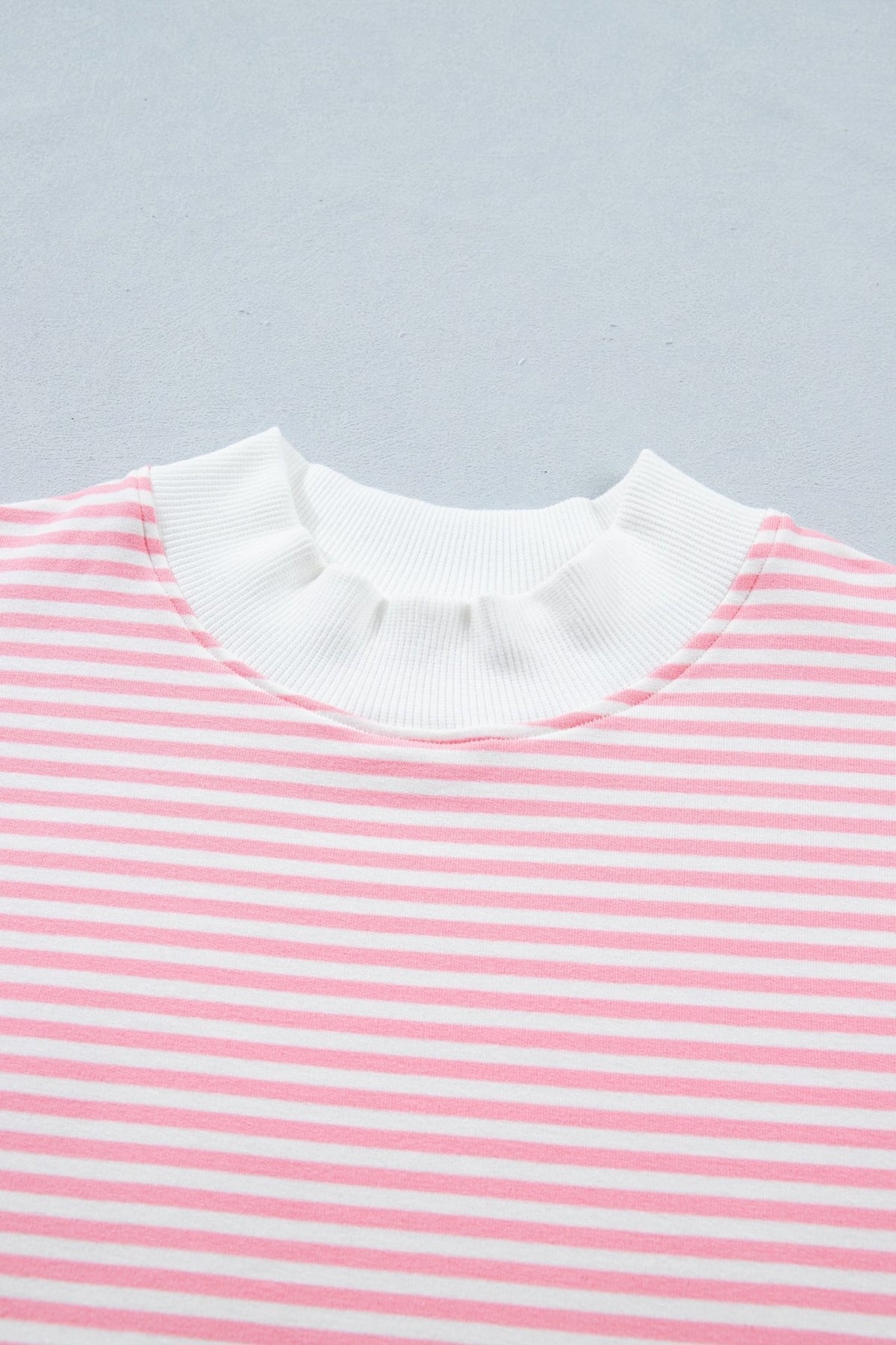 Stripe Contrast Mock Neck Tee & Shorts Set - Rooted & Reckless Co.