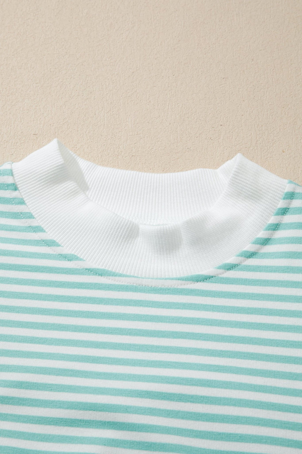 Stripe Contrast Mock Neck Tee & Shorts Set - Rooted & Reckless Co.