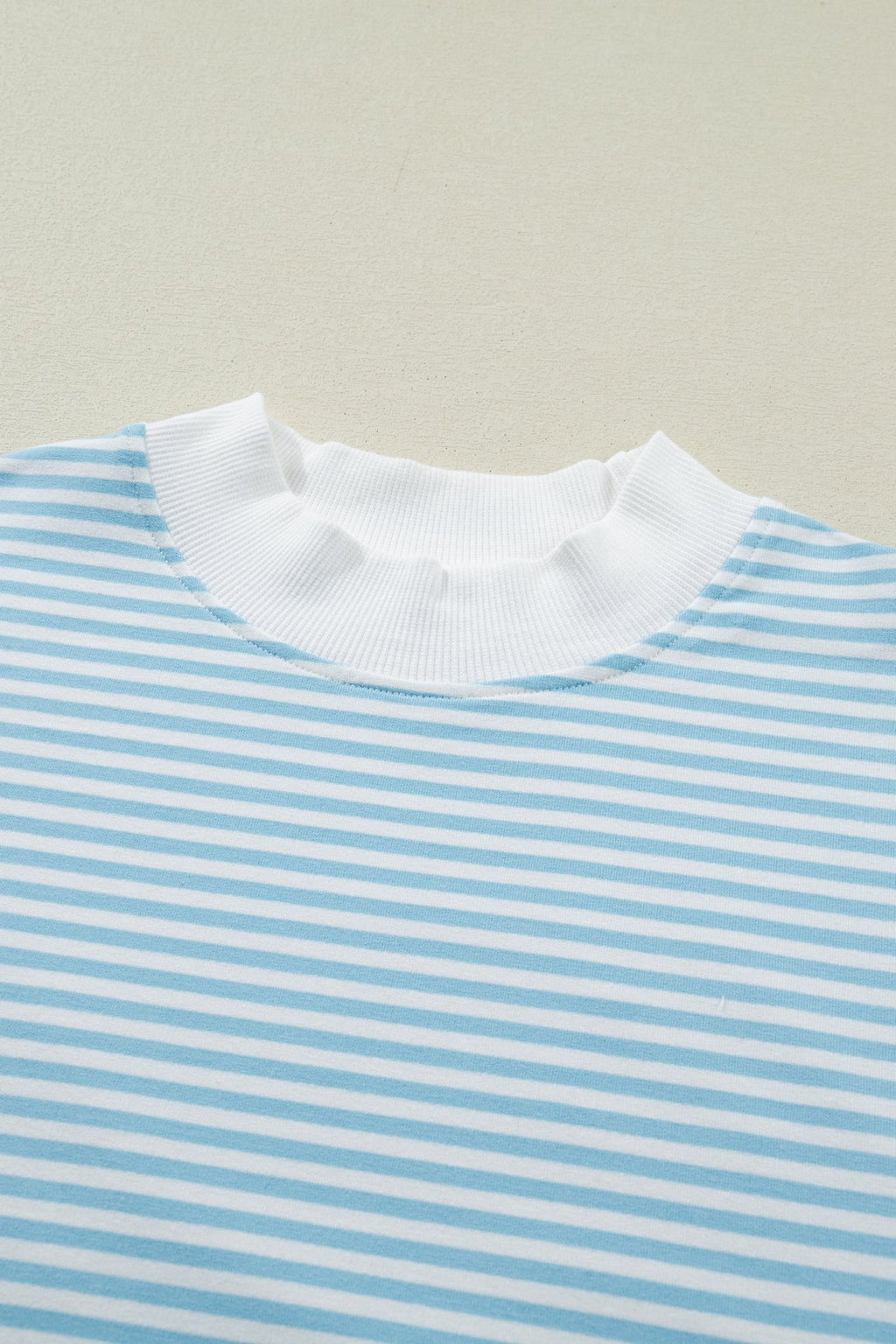 Stripe Contrast Mock Neck Tee & Shorts Set - Rooted & Reckless Co.