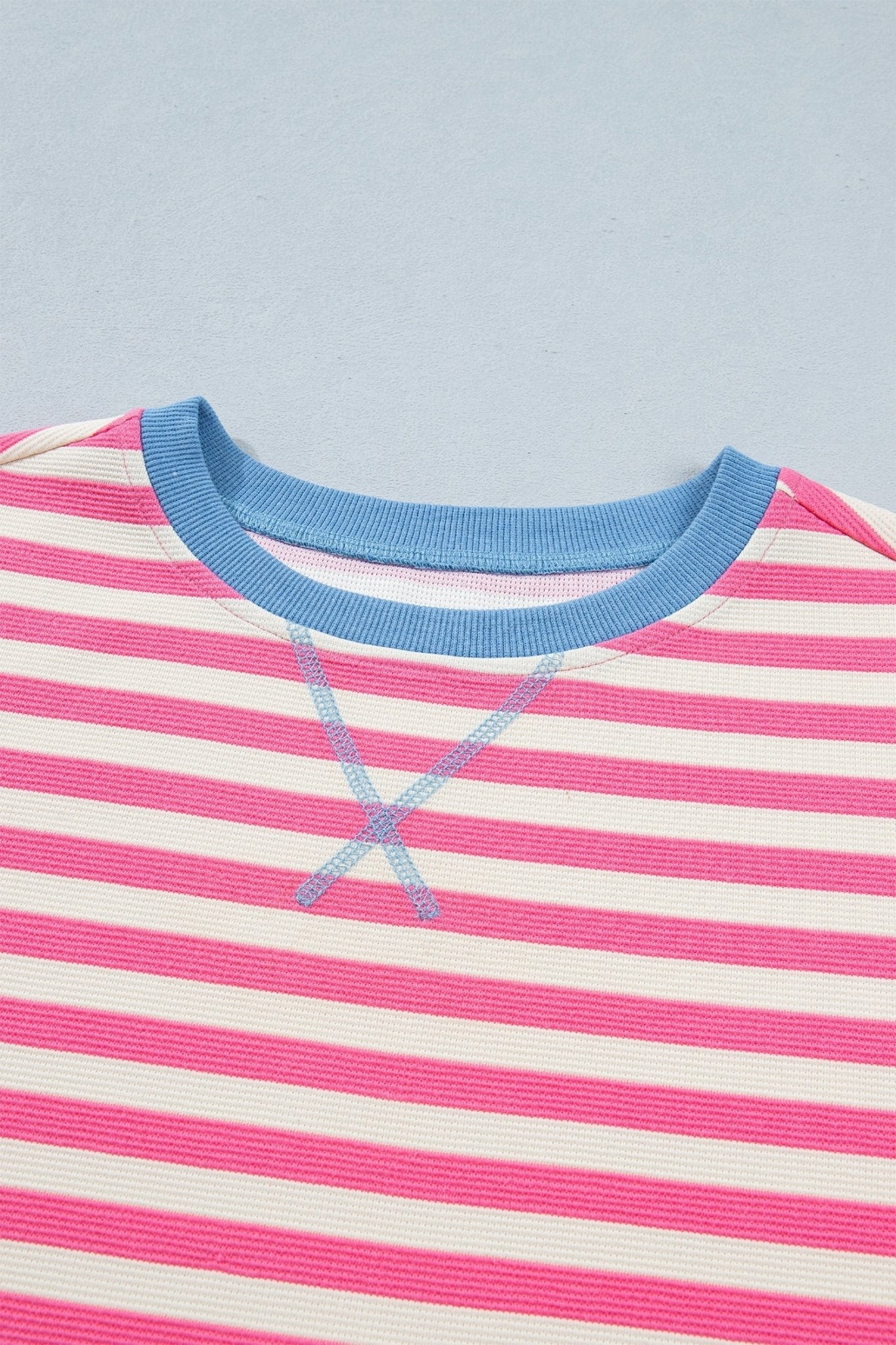 Stripe Contrast Patchwork Short Sleeve Tee - Rooted & Reckless Co.