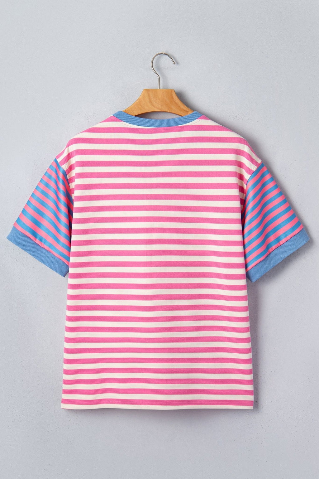 Stripe Contrast Patchwork Short Sleeve Tee - Rooted & Reckless Co.