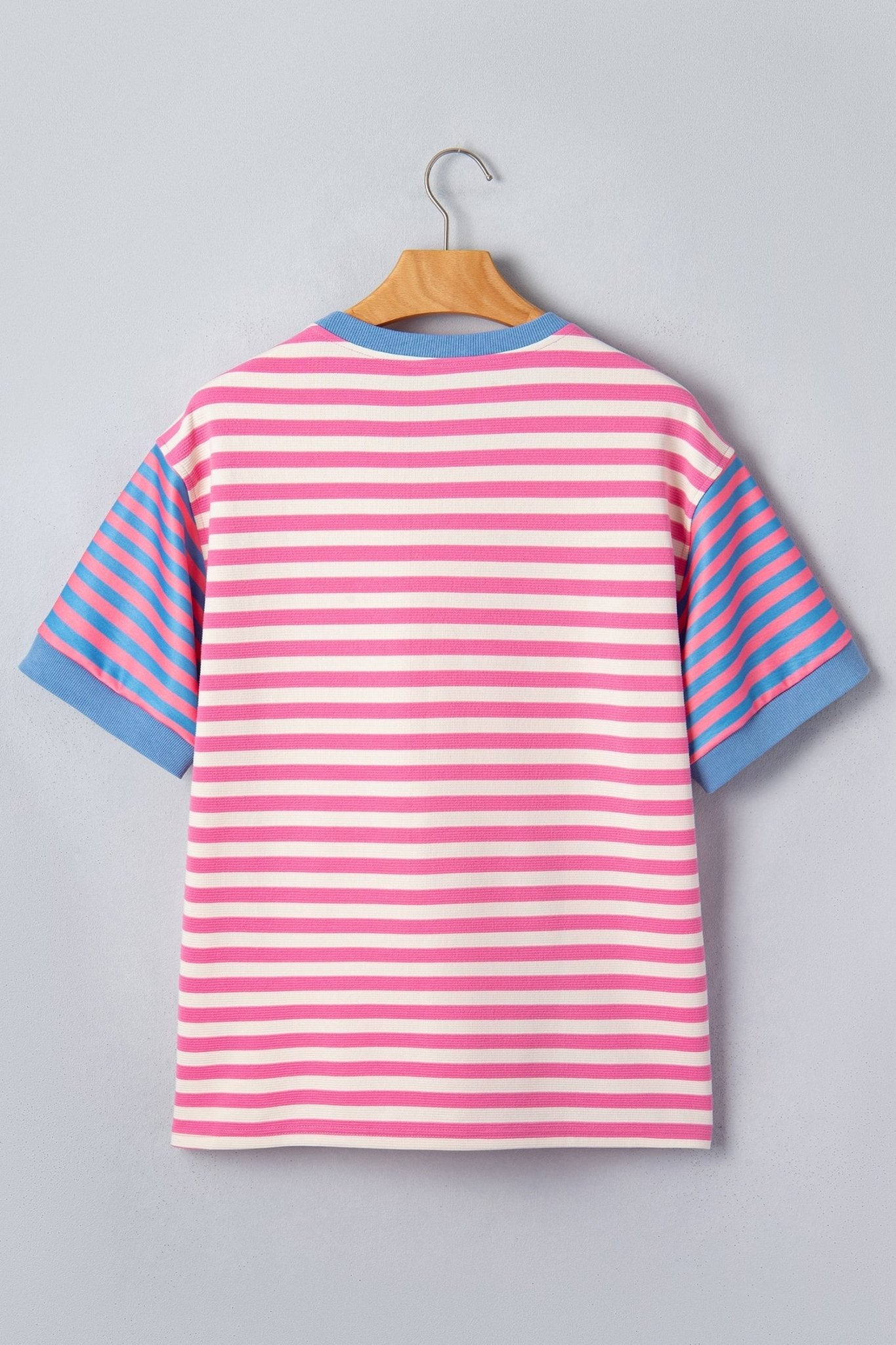 Stripe Contrast Patchwork Short Sleeve Tee - Rooted & Reckless Co.