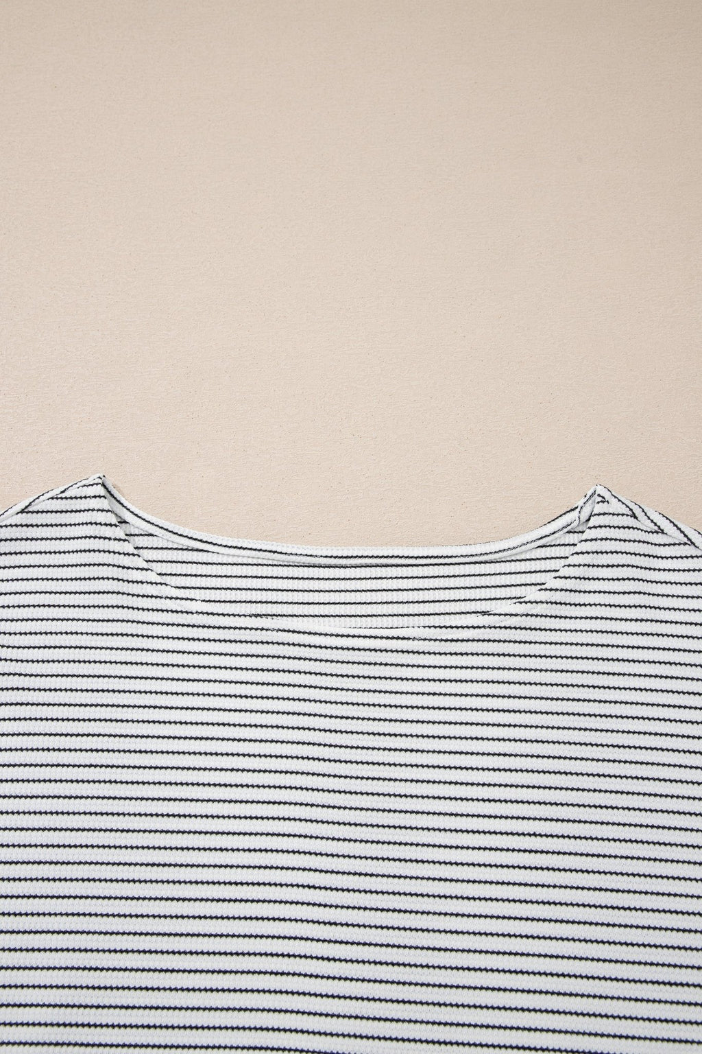 Stripe Contrast Ruffle Trim Long Sleeve Top - Rooted & Reckless Co.