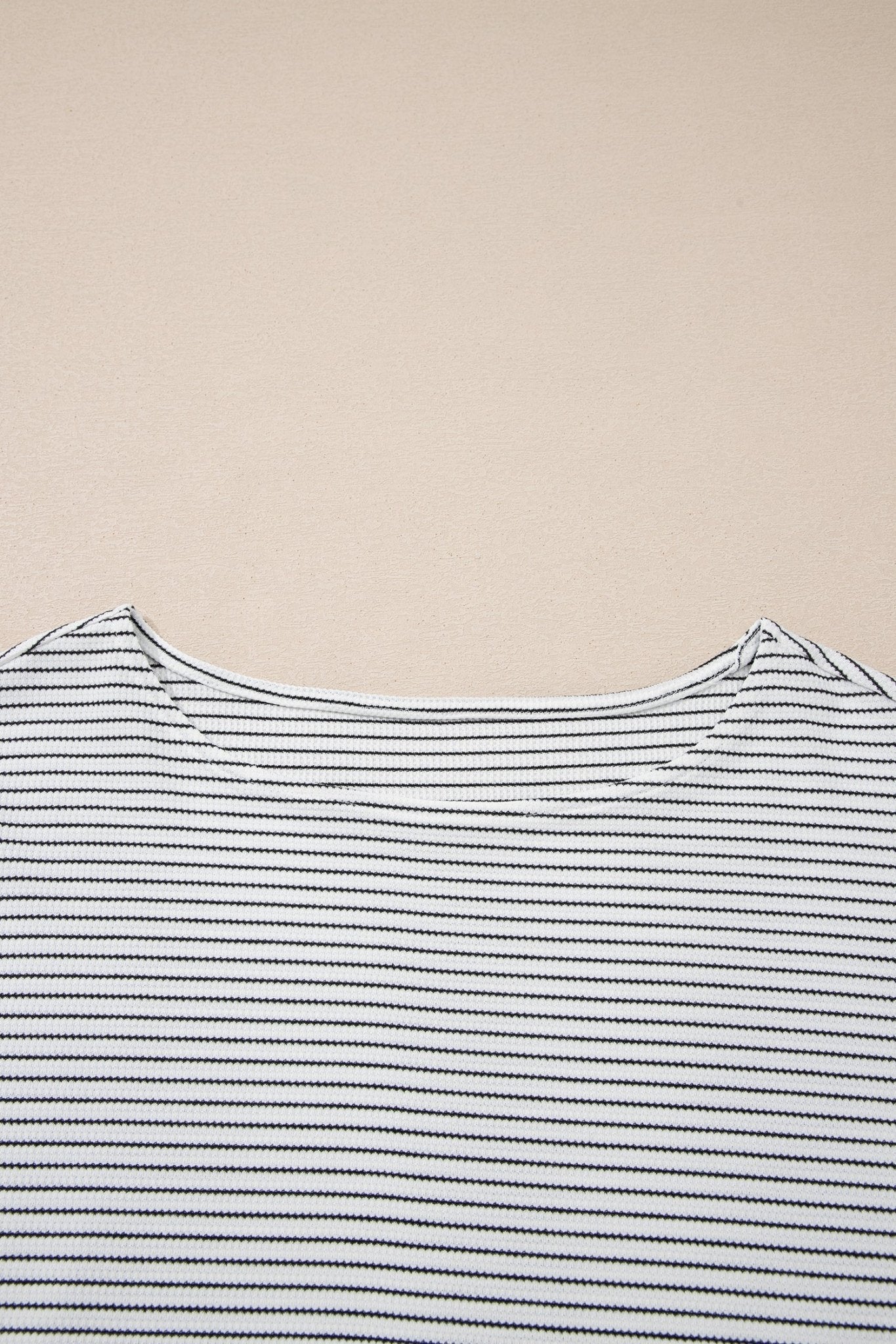 Stripe Contrast Ruffle Trim Long Sleeve Top - Rooted & Reckless Co.