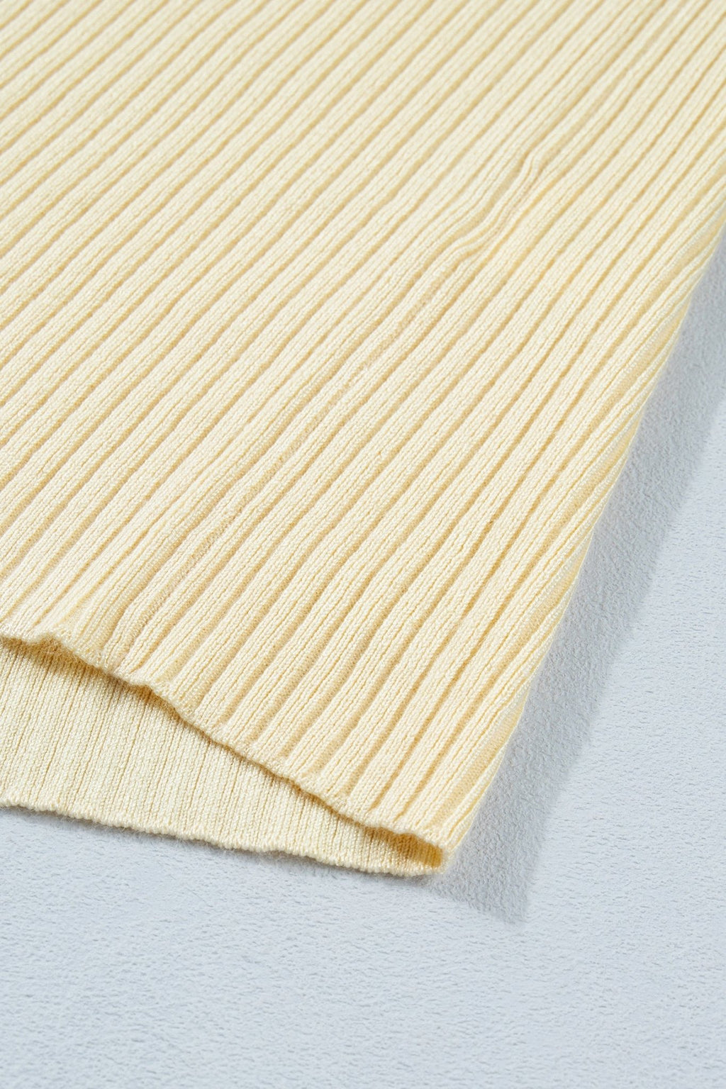 Stripe Contrast Short Sleeve Ribbed V-Neck Sweater - Rooted & Reckless Co.