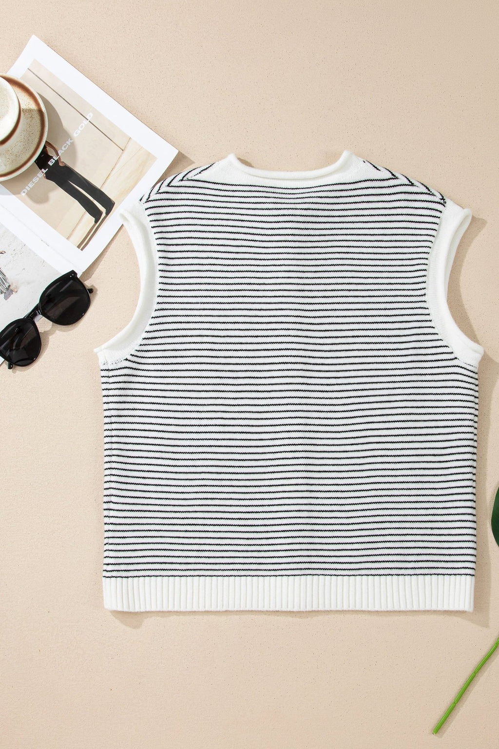 Stripe Contrast Trim Cap Sleeve Button-Up Cardigan - Rooted & Reckless Co.