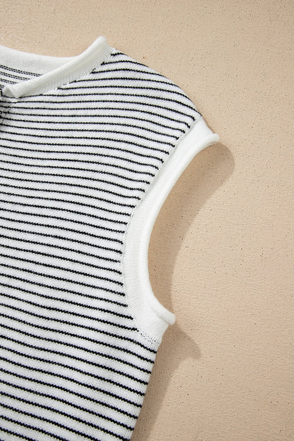 Stripe Contrast Trim Cap Sleeve Button-Up Cardigan - Rooted & Reckless Co.