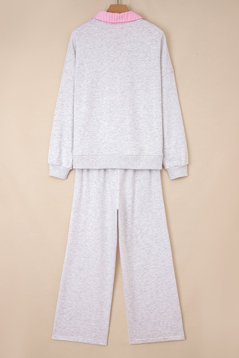 Stripe Contrast Trim Pullover and Drawstring Pants Set - Rooted & Reckless Co.