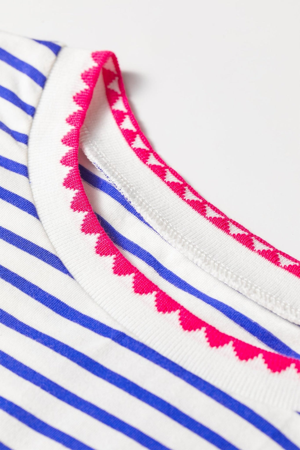 Stripe Contrast Trim Round Neck Cap Sleeve Tee - Rooted & Reckless Co.