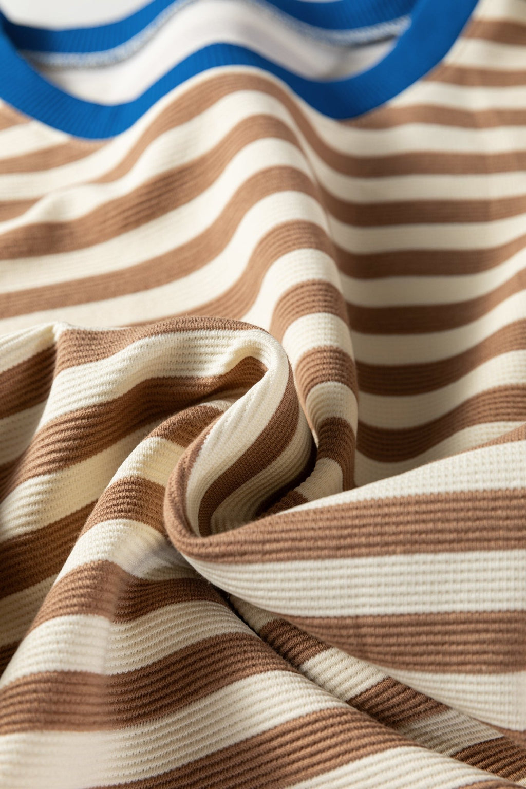 Stripe Contrast Trim Short Puff Sleeve Tee - Rooted & Reckless Co.
