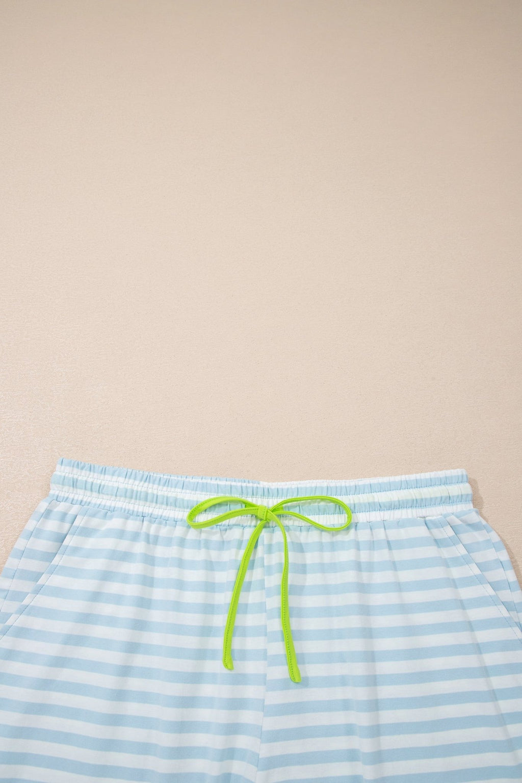 Stripe Contrast Trim Tee & Drawstring Shorts Set - Rooted & Reckless Co.