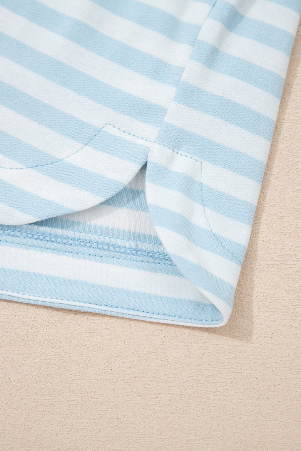 Stripe Contrast Trim Tee & Drawstring Shorts Set - Rooted & Reckless Co.