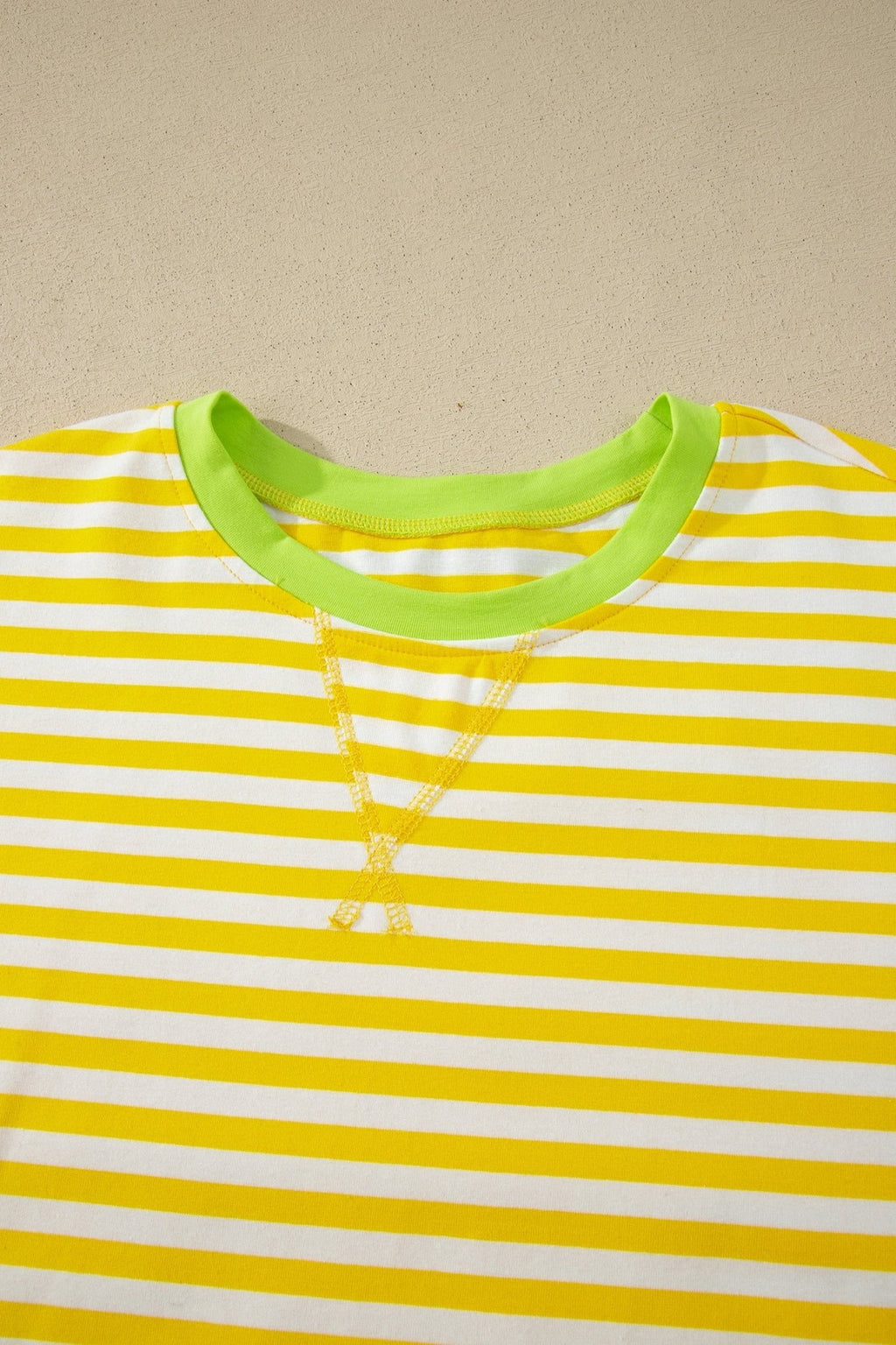 Stripe Contrast Trim Tee & Drawstring Shorts Set - Rooted & Reckless Co.