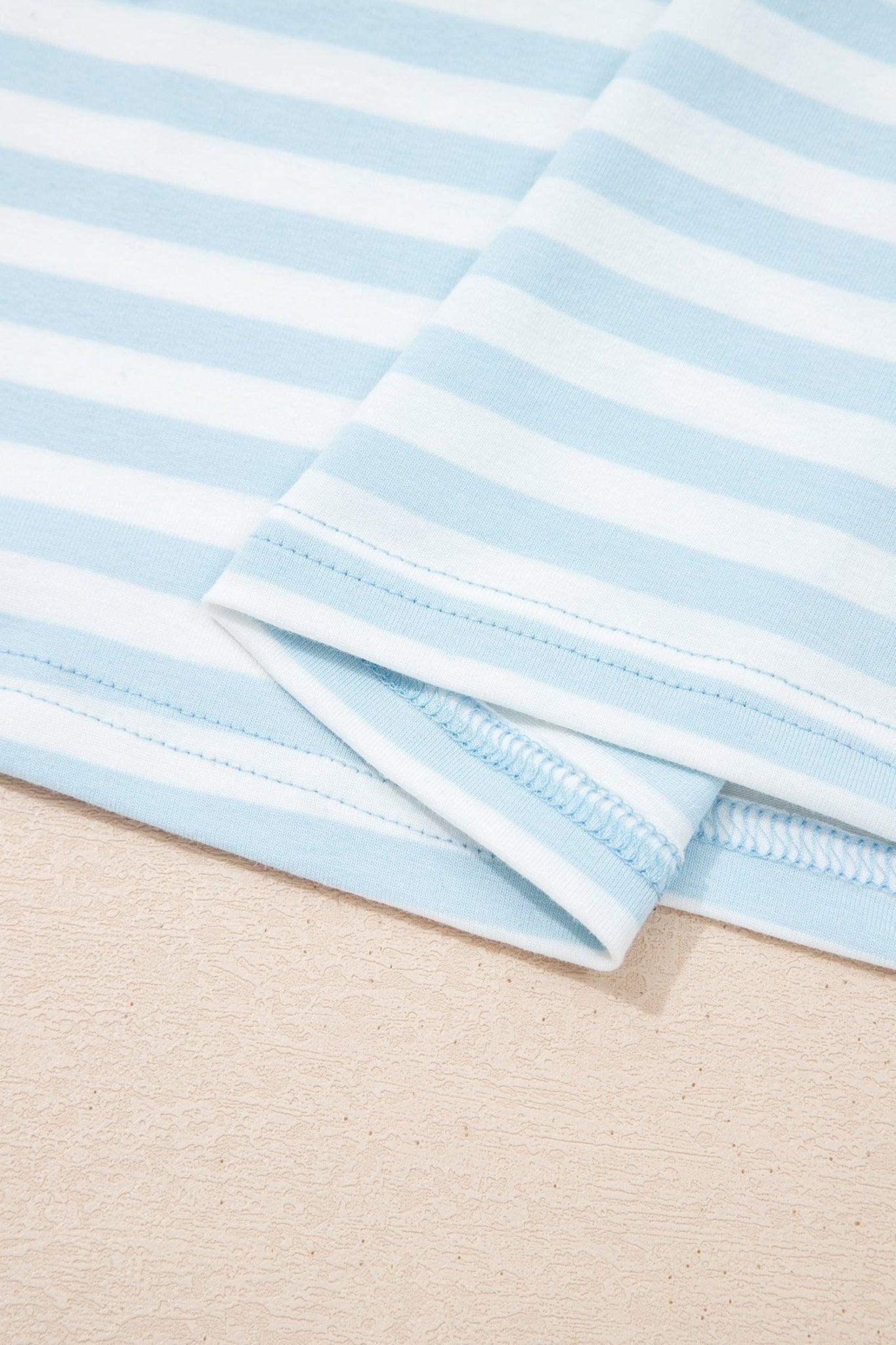 Stripe Contrast Trim Tee & Drawstring Shorts Set - Rooted & Reckless Co.
