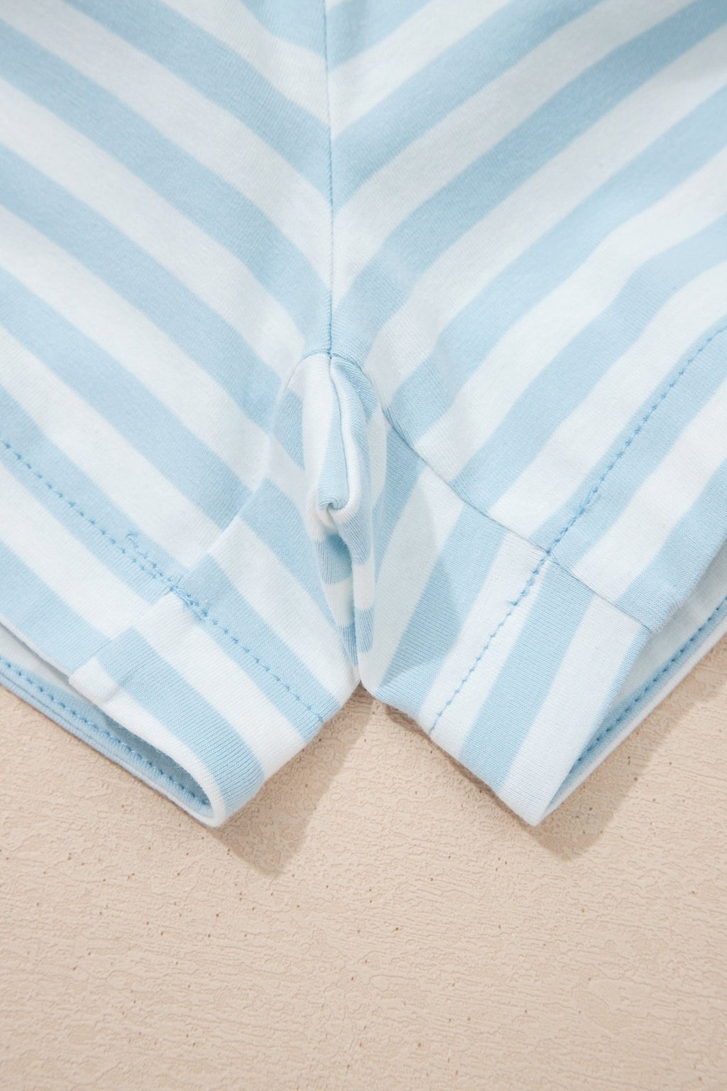 Stripe Contrast Trim Tee & Drawstring Shorts Set - Rooted & Reckless Co.