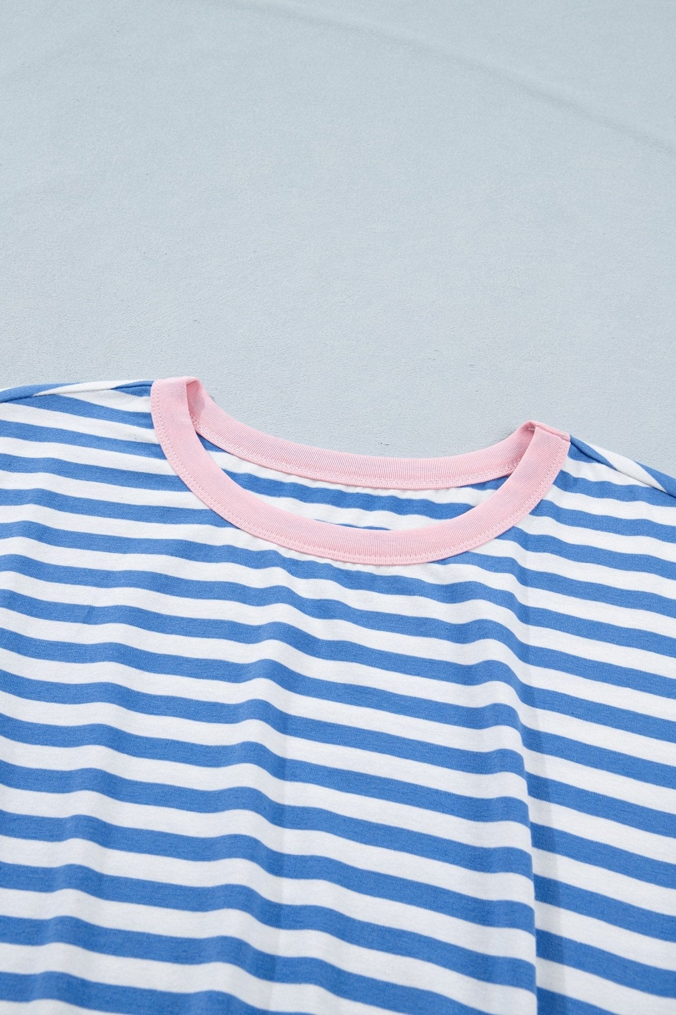 Stripe Contrast Trim Tie Waist Mini Dress - Rooted & Reckless Co.