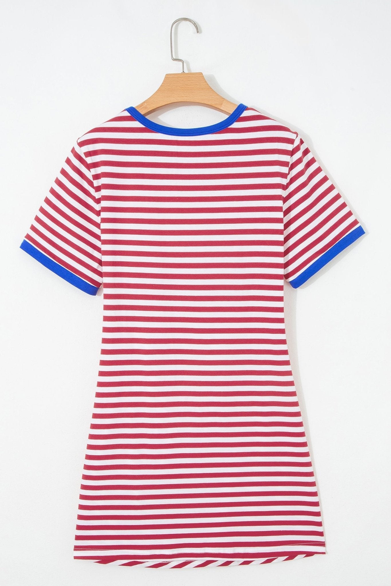 Stripe Contrast Trim Tie Waist Mini Dress - Rooted & Reckless Co.