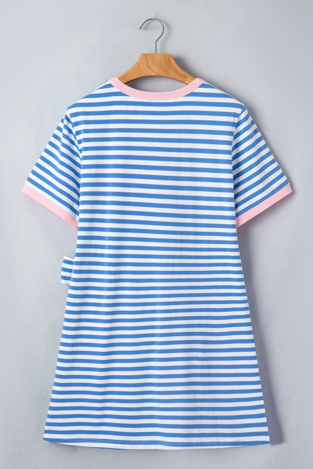 Stripe Contrast Trim Tie Waist Mini Dress - Rooted & Reckless Co.