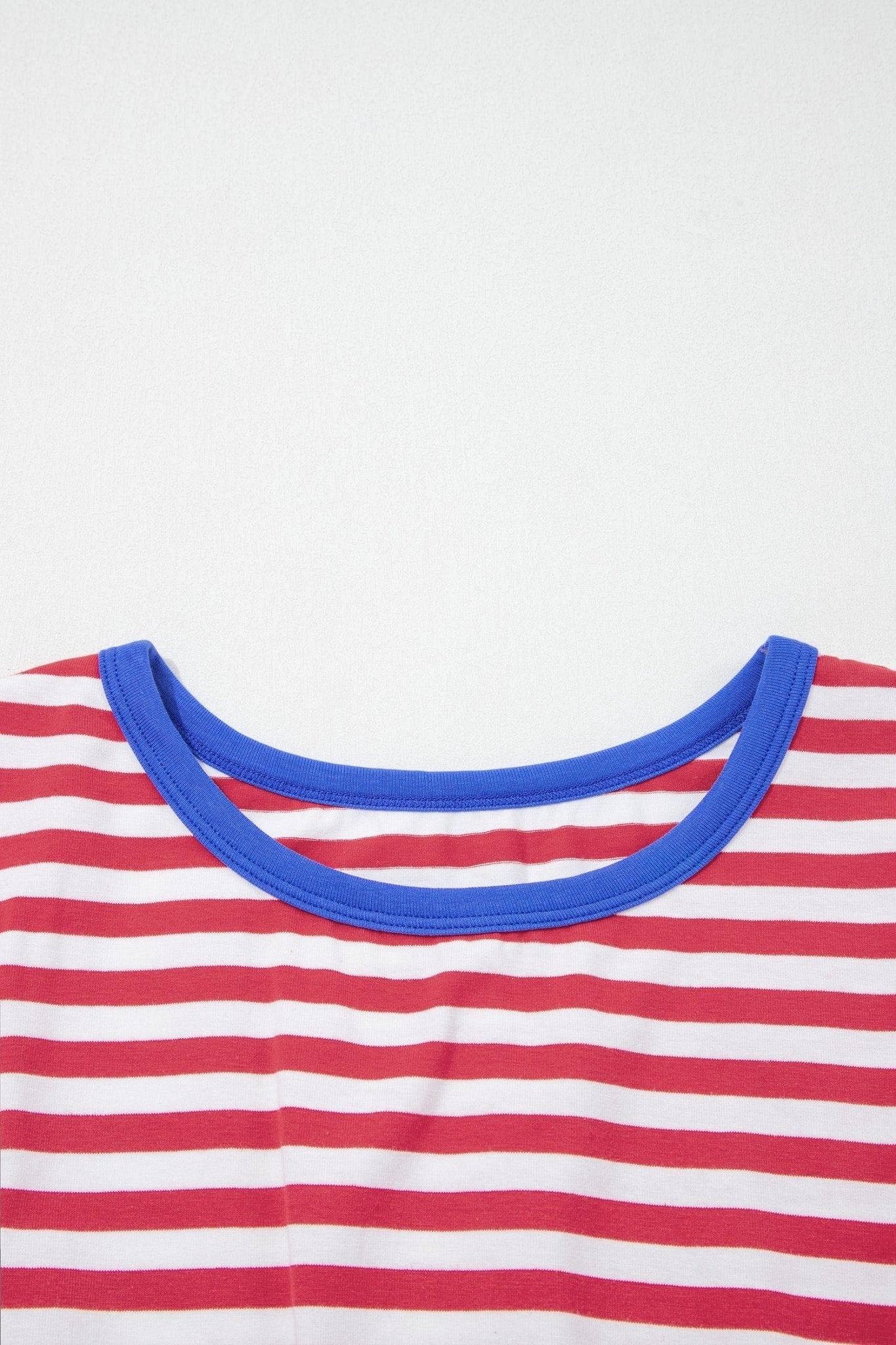 Stripe Contrast Trim Tie Waist Mini Dress - Rooted & Reckless Co.