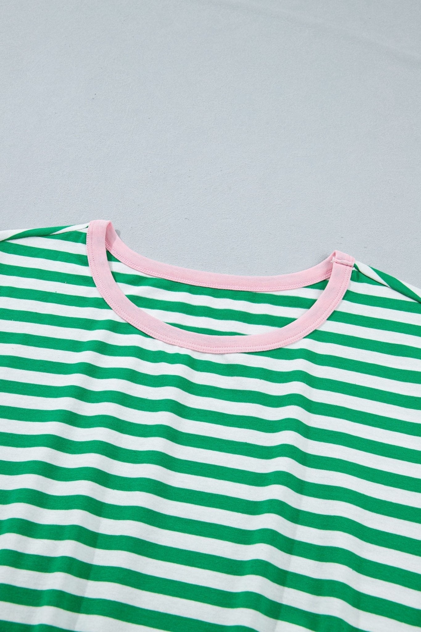 Stripe Contrast Trim Tie Waist Mini Dress - Rooted & Reckless Co.
