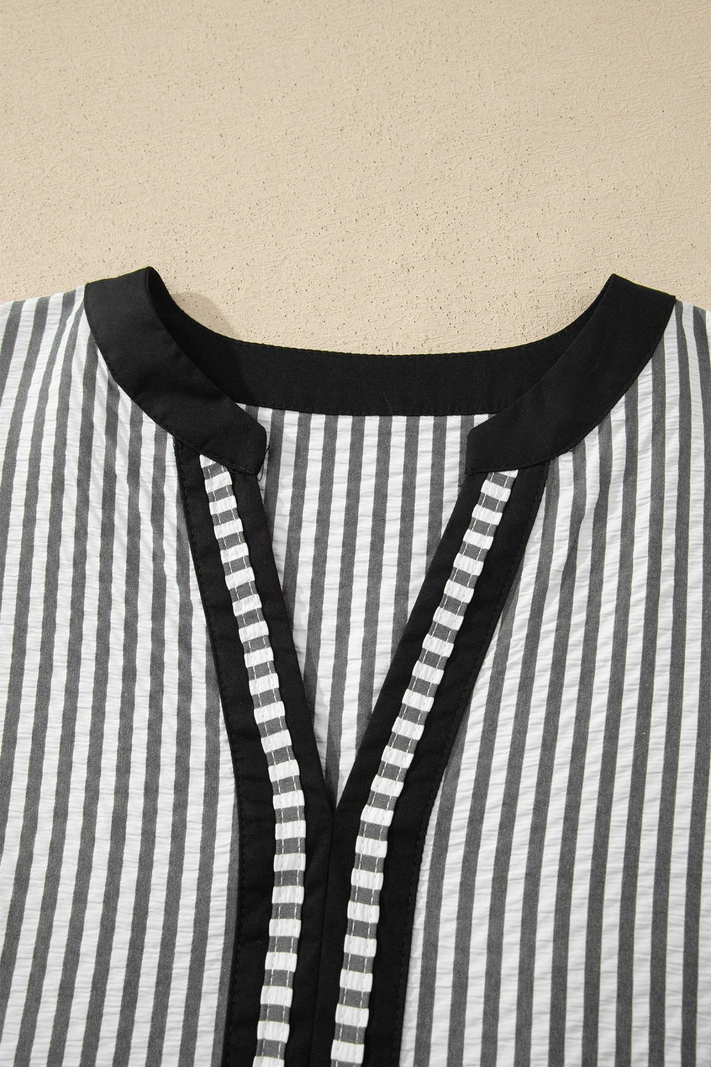 Stripe Contrast V-Neck Flutter Sleeve Midi Dress - Rooted & Reckless Co.