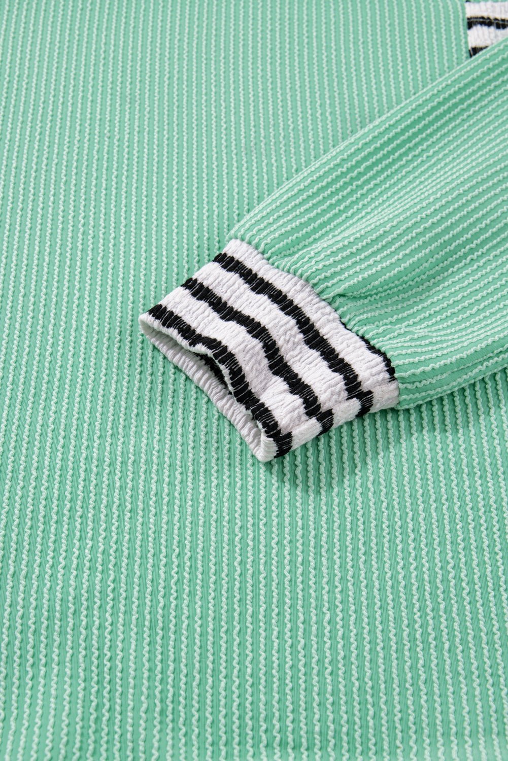 Stripe Corded Knit Patchwork Long Sleeve Top - Rooted & Reckless Co.