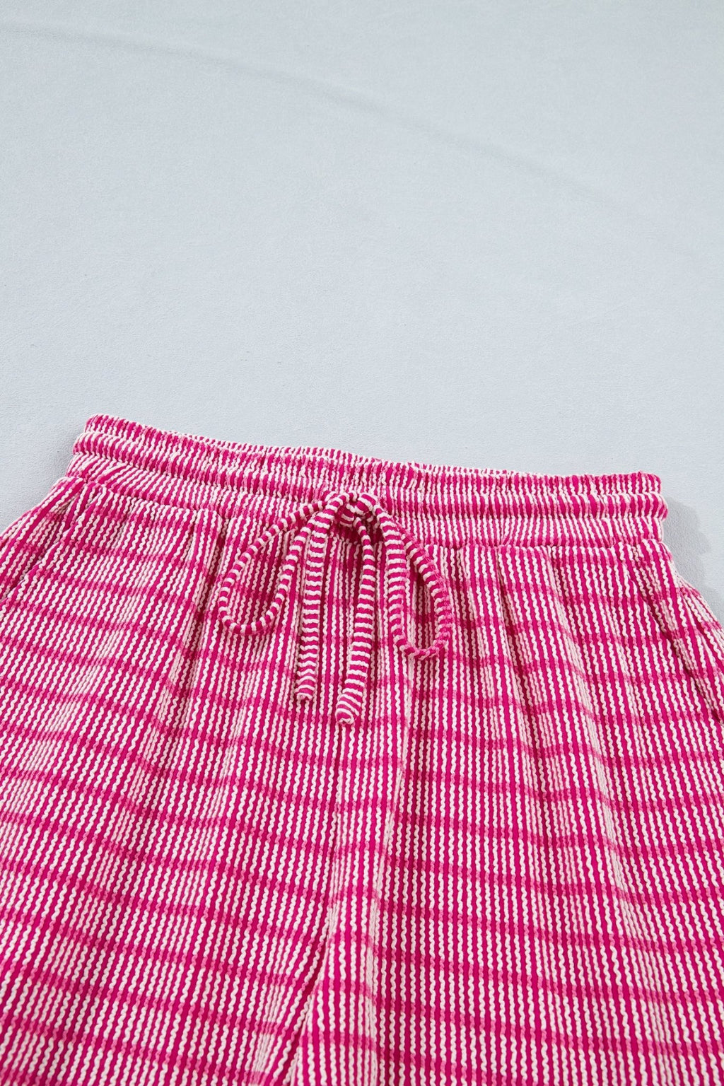Stripe Corded Knit Tee & Drawstring Short Set - Rooted & Reckless Co.
