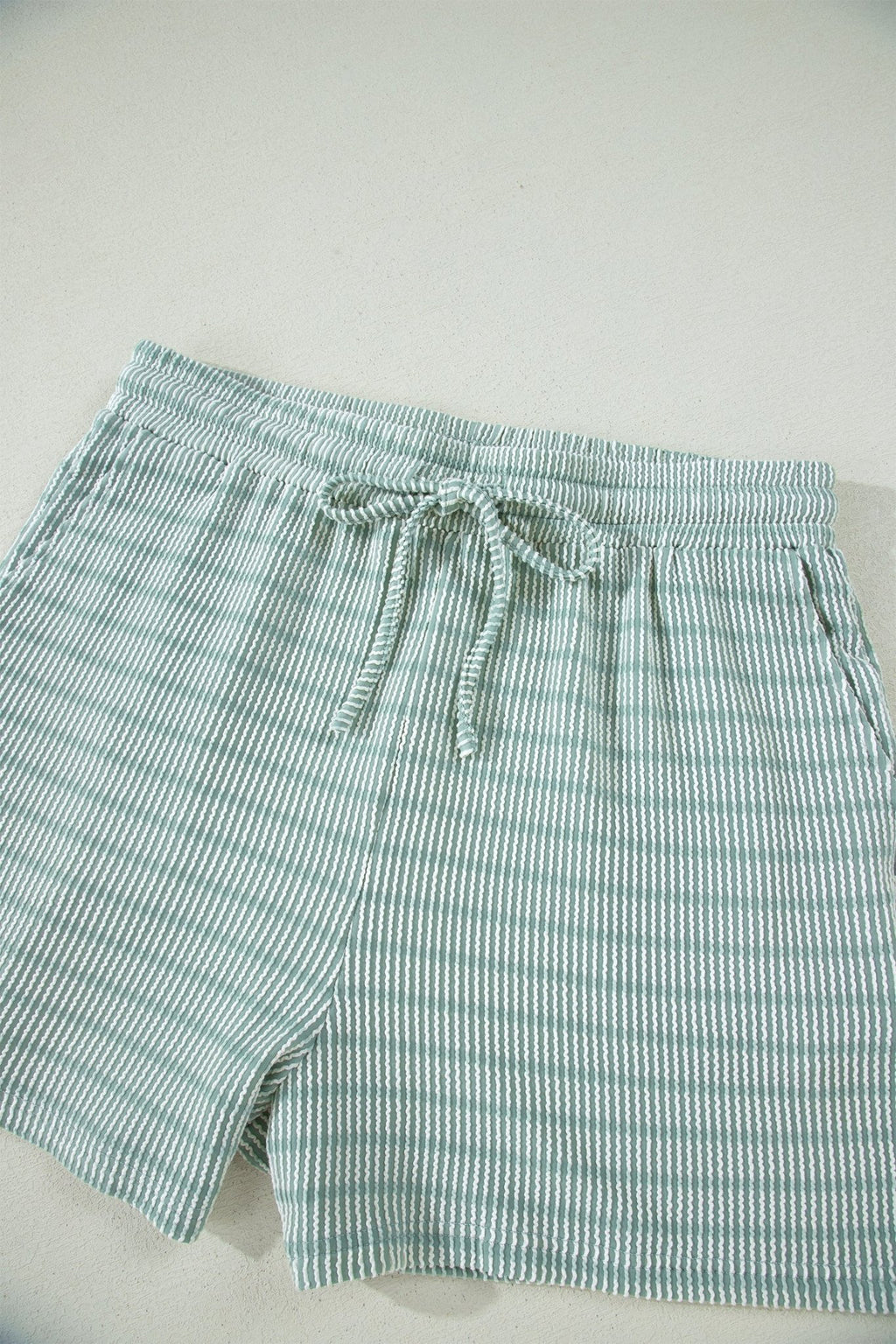 Stripe Corded Knit Tee & Drawstring Short Set - Rooted & Reckless Co.