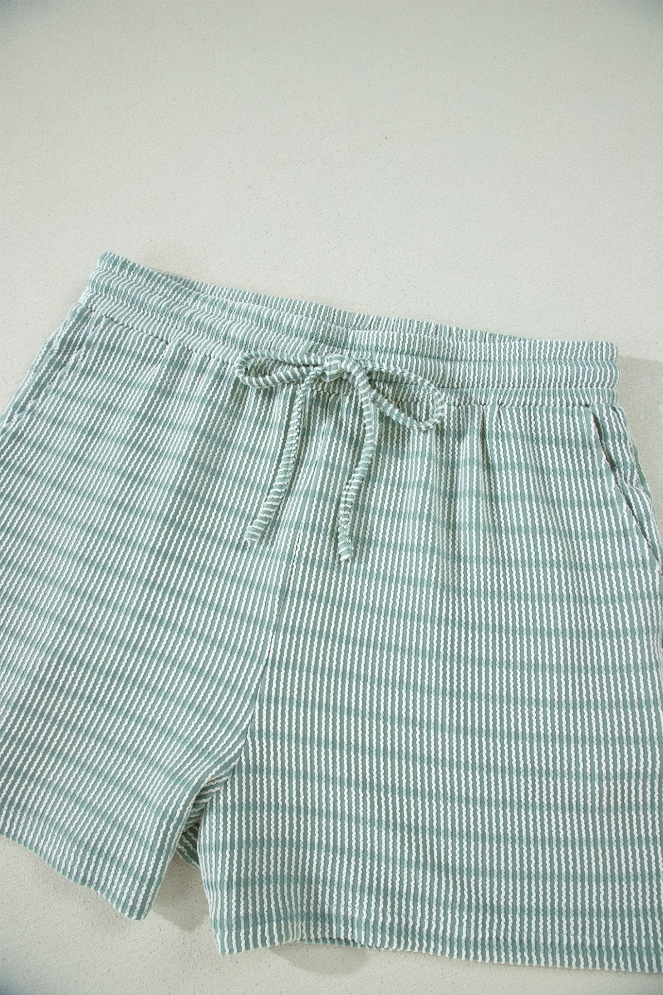 Stripe Corded Knit Tee & Drawstring Short Set - Rooted & Reckless Co.